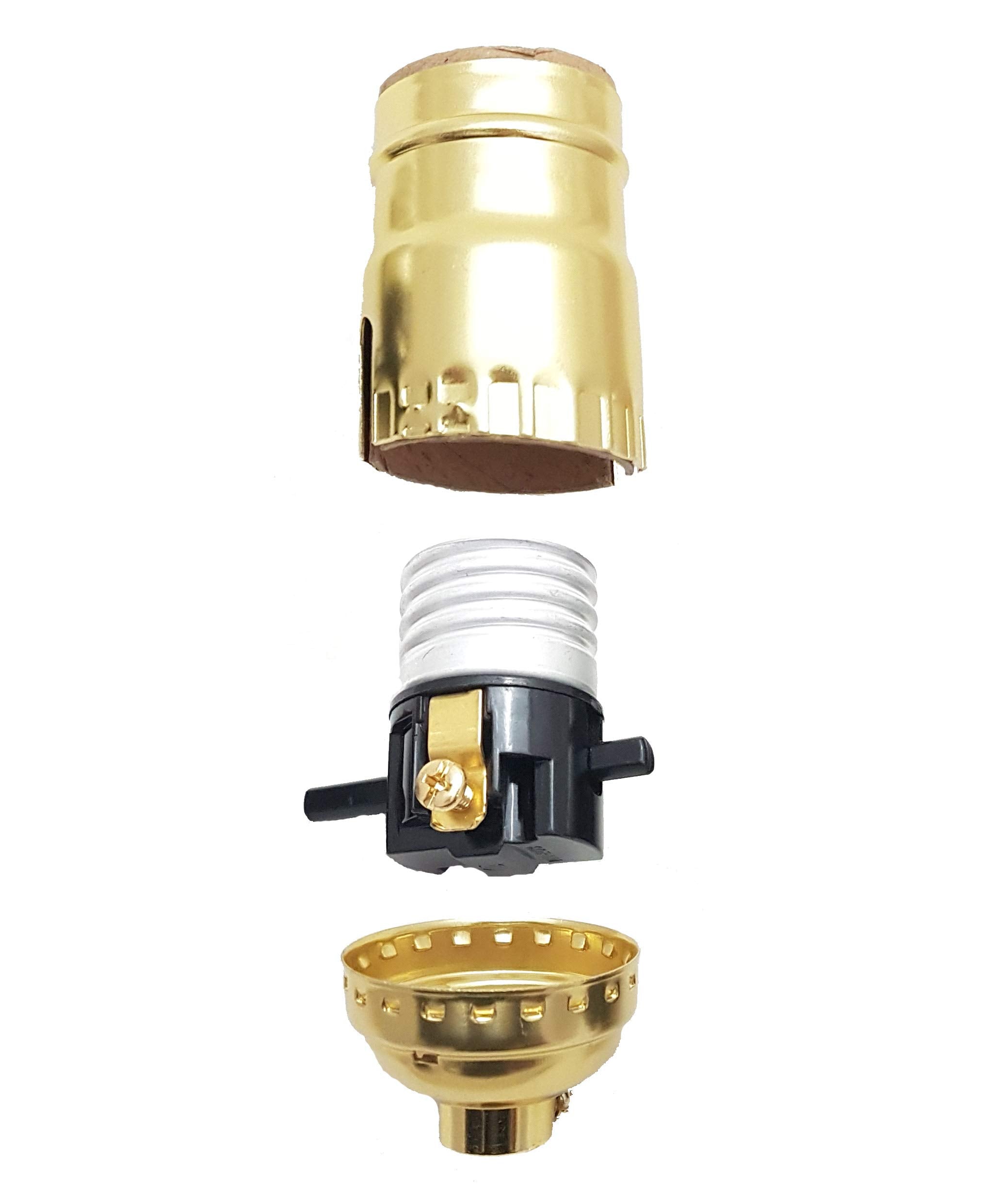 B&P Lamp? Brass Plated Finish Table Lamp Wiring Kit With A 7 Inch Harp And Push-Thru Socket