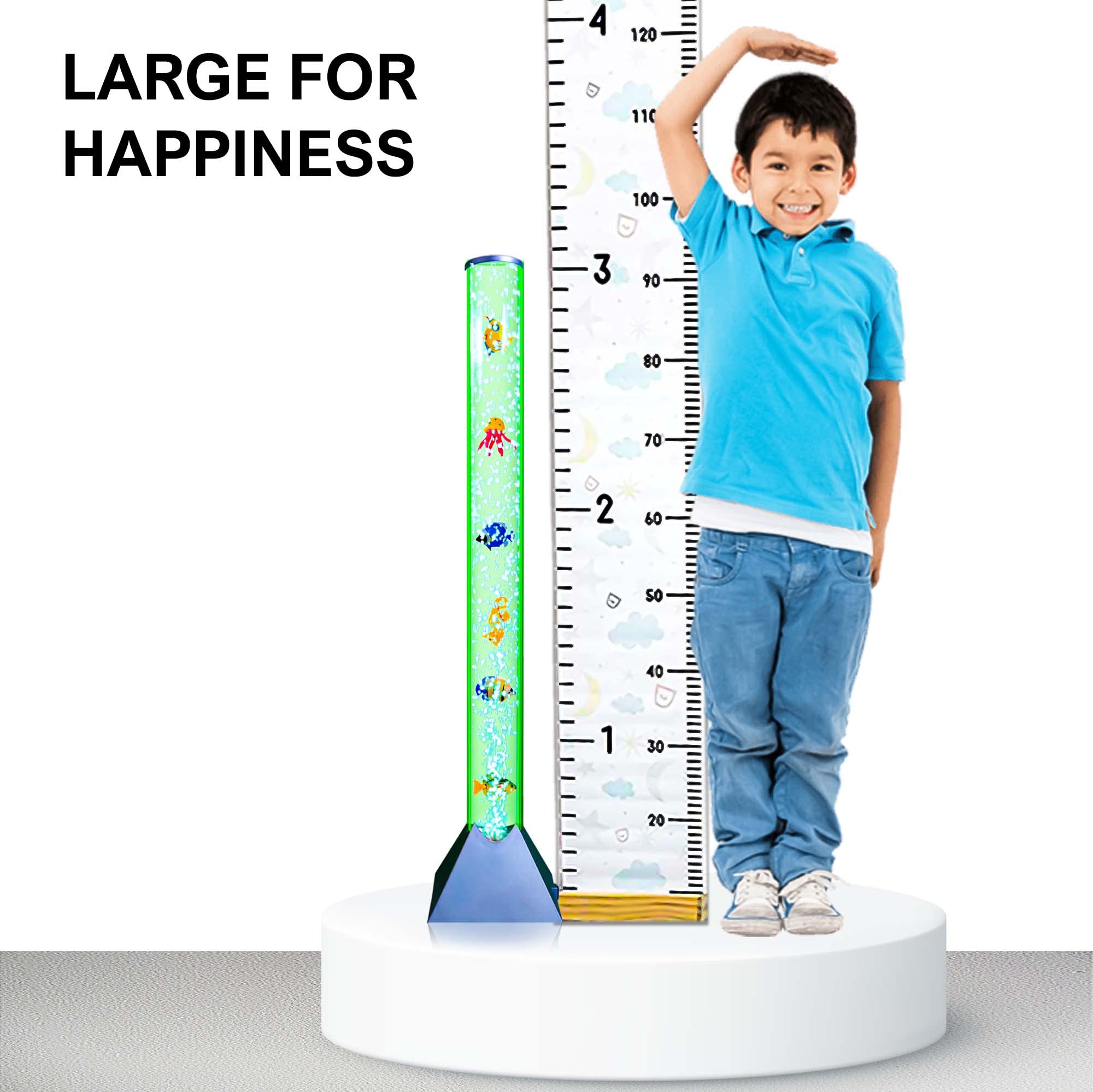 Brewish Bubble Floor Lamp - 7 Color Changing LED, 3 Feet Tall, Blue Acrylic, Sensory Night Light for Kids, Men & Women