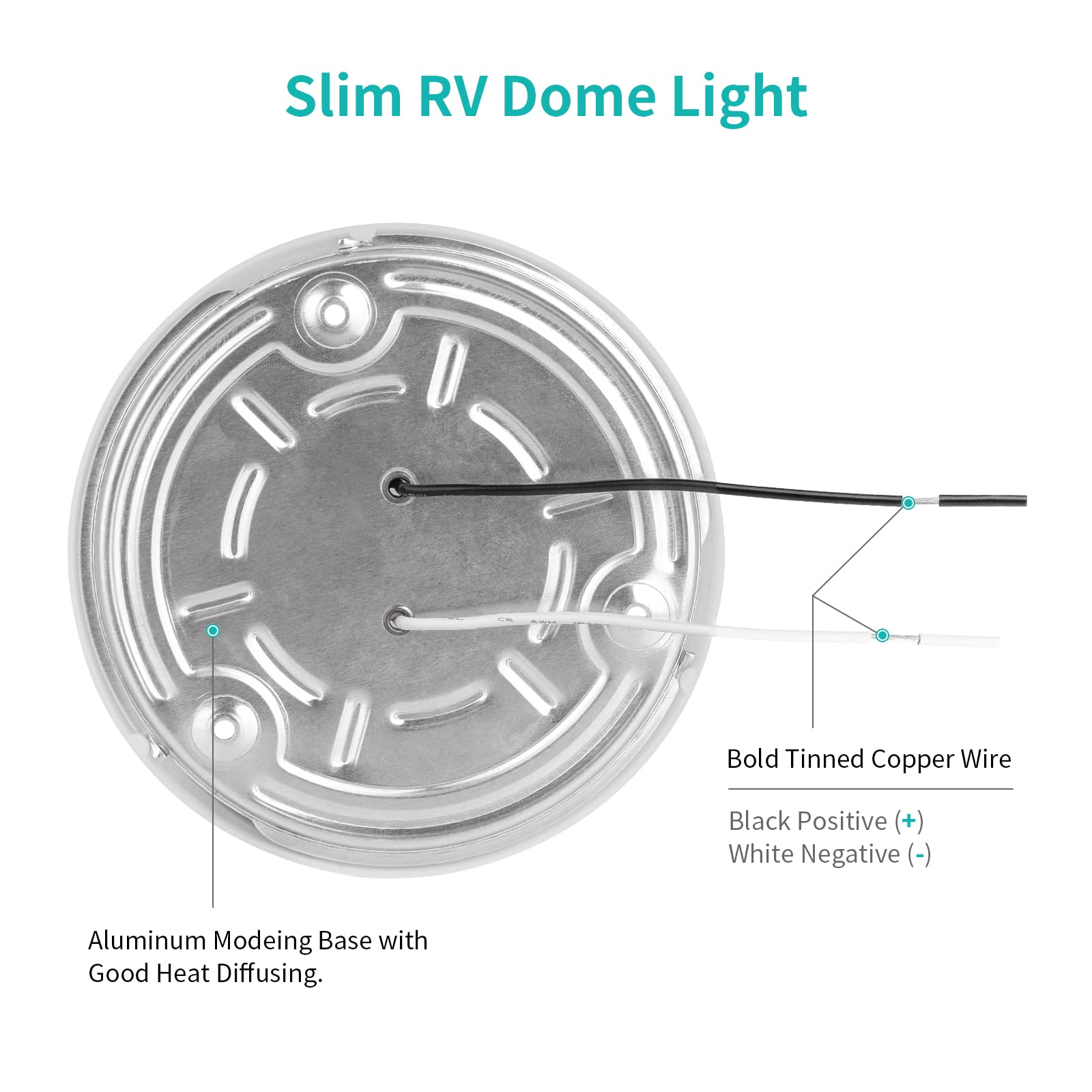 RVZONE LED Ceiling Puck Light, 12V Dimmable, 2 Pack, Cool White, Plastic, Surface Mount for RV, Boat, Camper Van, Travel Trailer