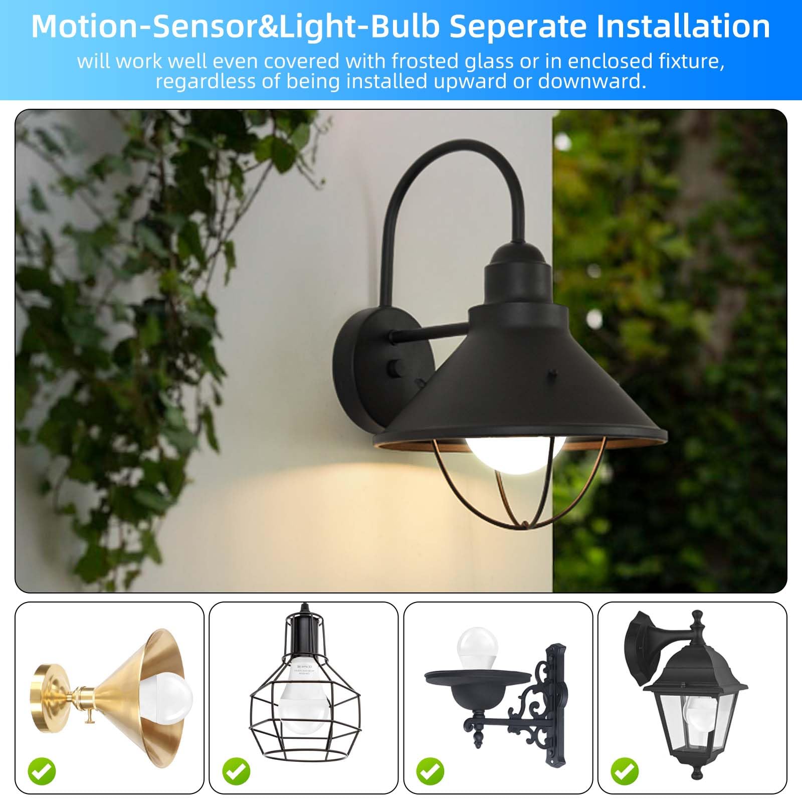 Motion Sensor Light Bulbs  10W (120W Equivalent) 1200Lm Motion Activated Dusk To Dawn Security Led Bulb  6500K Daylight  A19/E26  Auto On/Off Indoor Outdoor Lighting  For Garage Basement Hallway