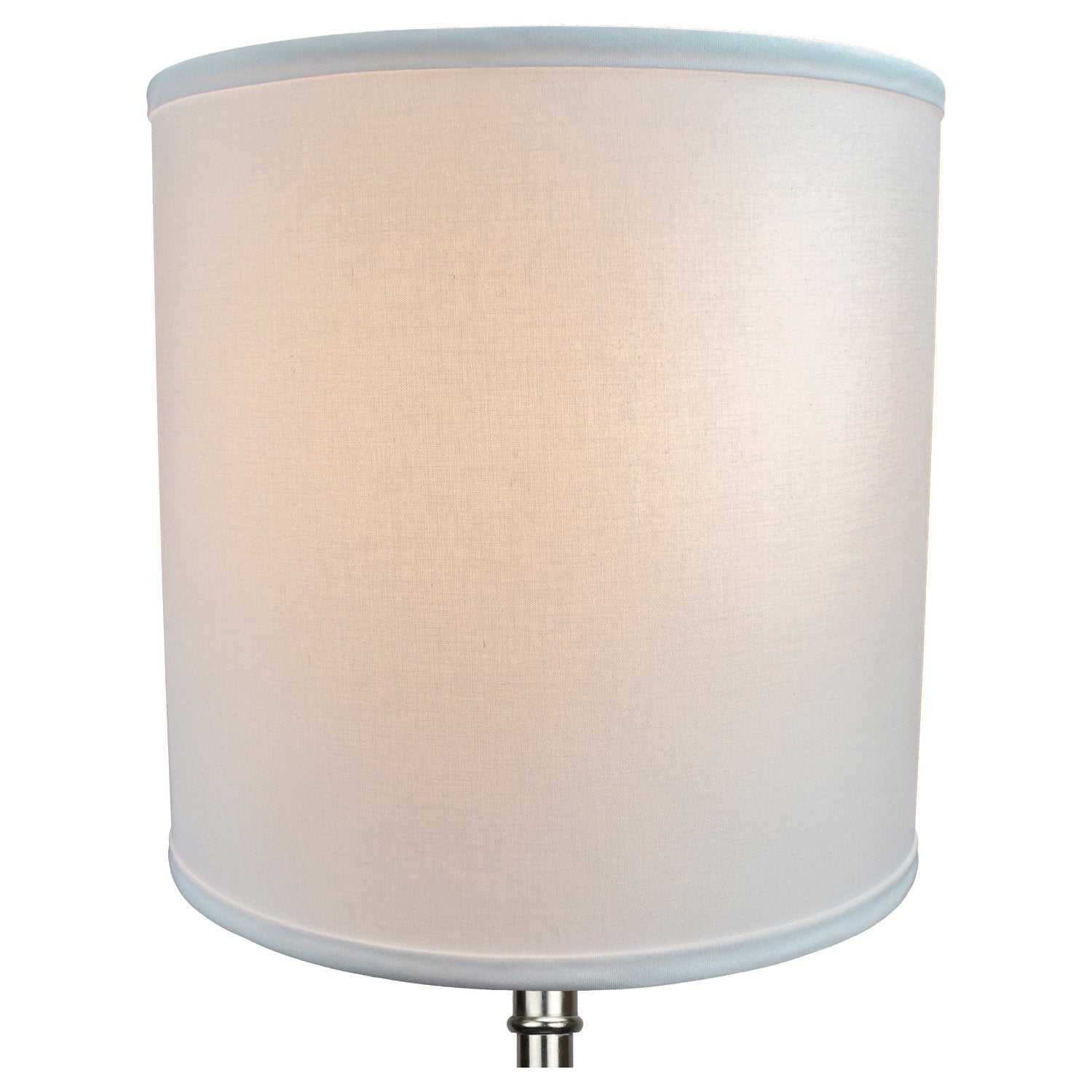 FenchelShades.com Cylinder Drum Lampshade, 12in Top & Bottom Diameter, 12in Height, Linen, White, Model 12-12-12-W-L-WHI