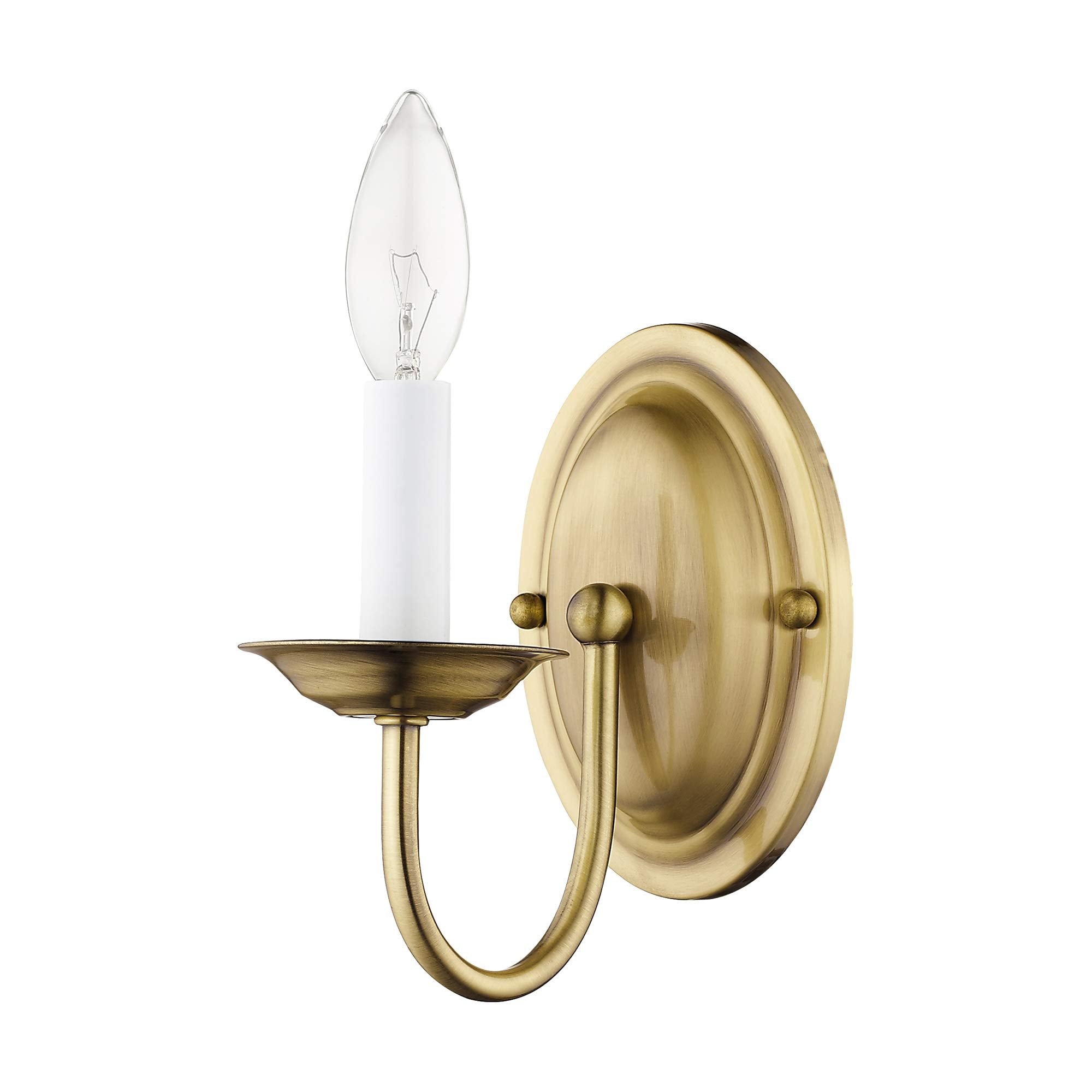 Livex Lighting Wall Sconce, Antique Brass, Metal, Model 4151-01, 4.25inW x 7inH