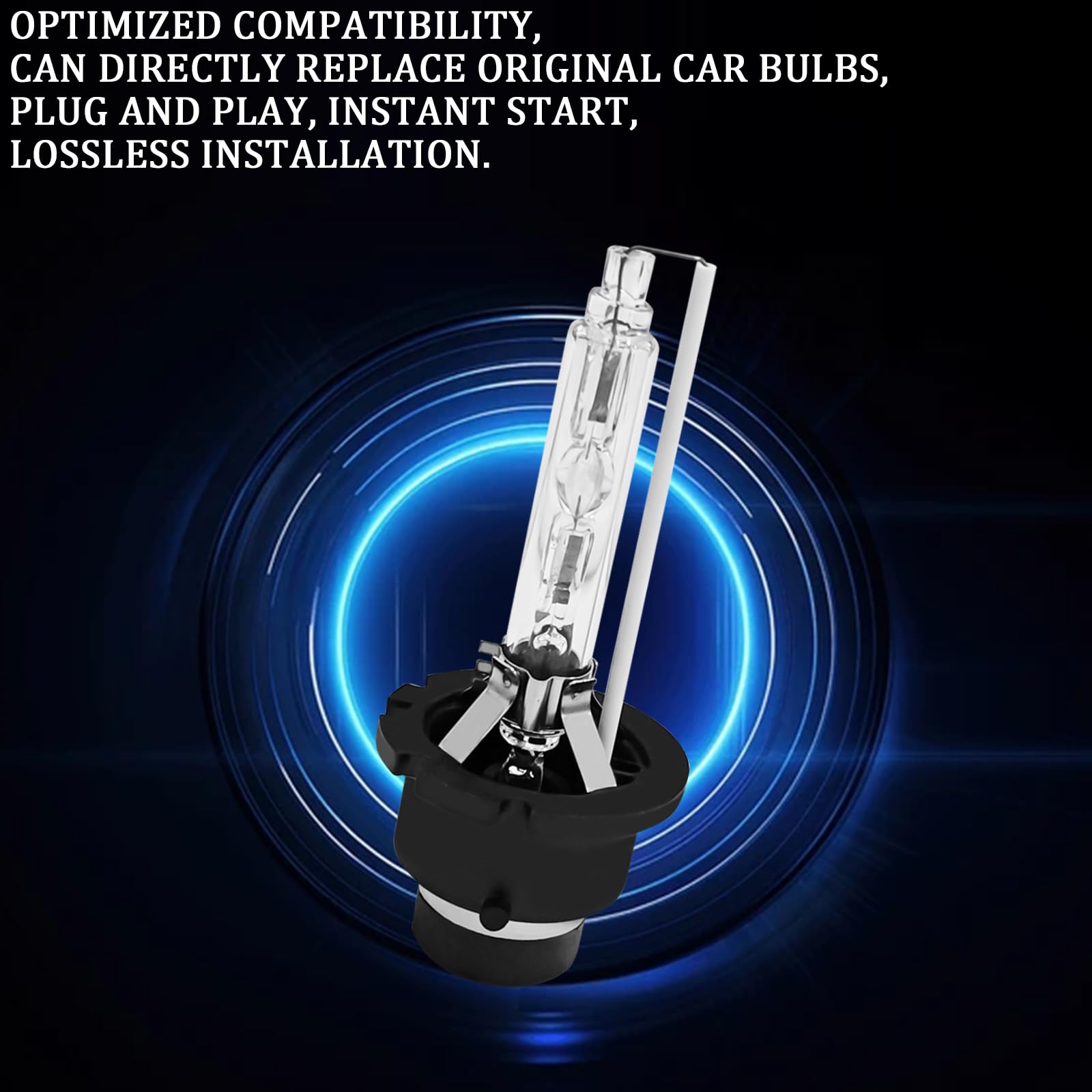 Samwingear D2S Hid Headlight Bulbs 2Pcs 35W Super Bright Bulbs  D2S Headlight Bulb D3S Hid Car Original Replacement Lights 12V High Beam Low Beam Xenon Bulbs With Metal Stents Base (D2S White)