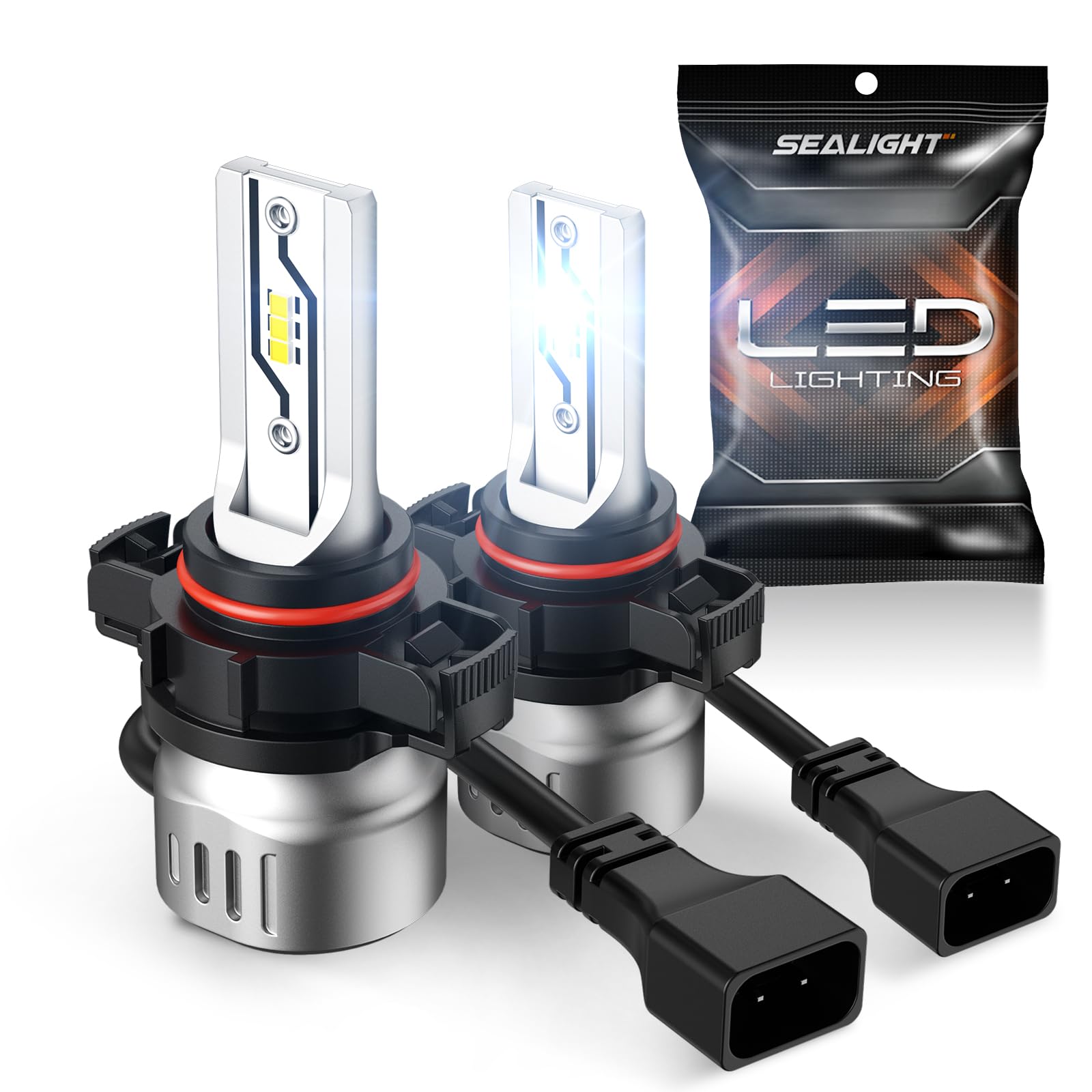 SEALIGHT 5202 LED Fog Light Bulbs, 12000 Lumens, 6500K White, PS19W/PS24W, Plug-N-Play, Pack of 2