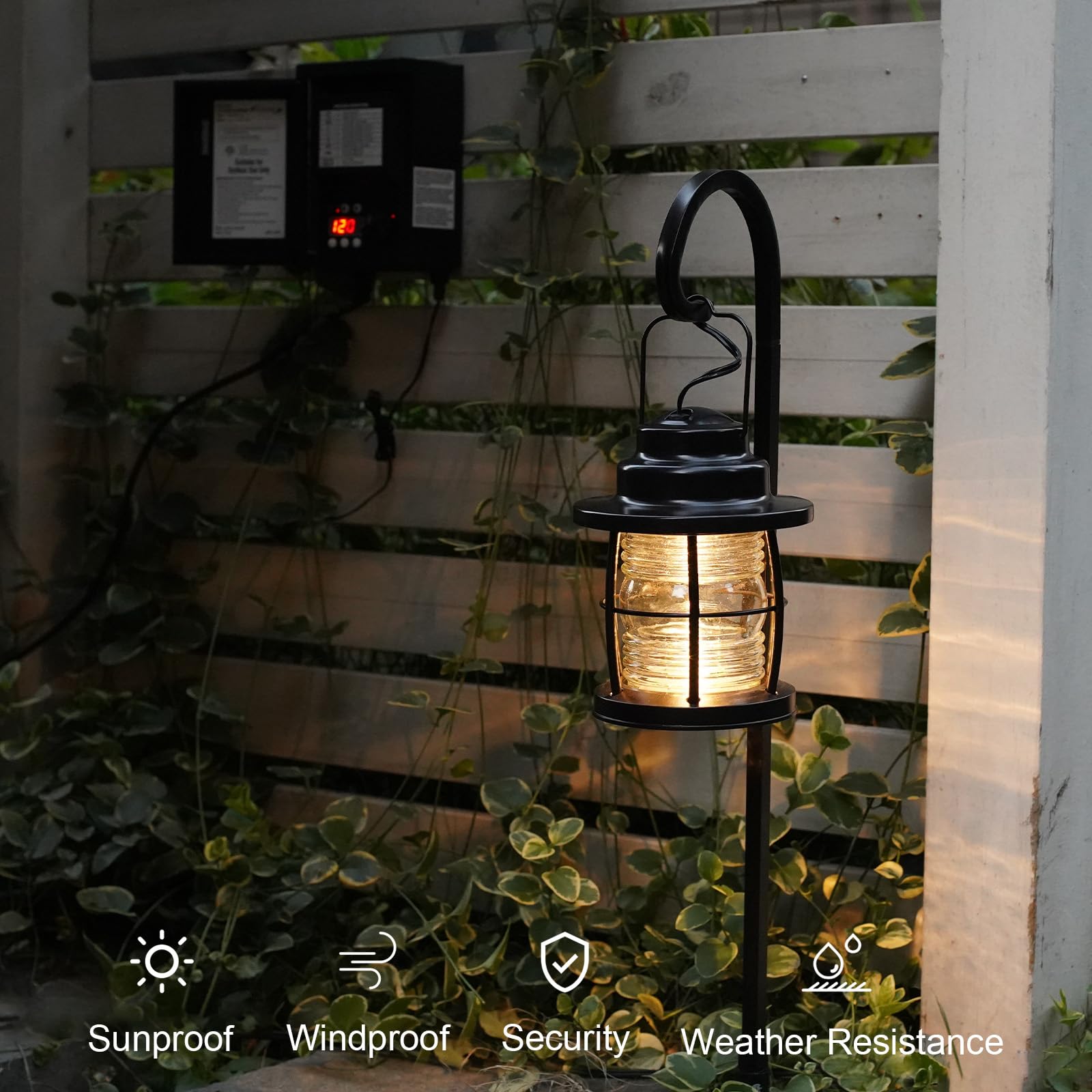 Malibu 45W Low Voltage Landscape Transformer, Black Power Supply for Outdoor Lighting with Timer & Photo Sensor, Weatherproof Shield