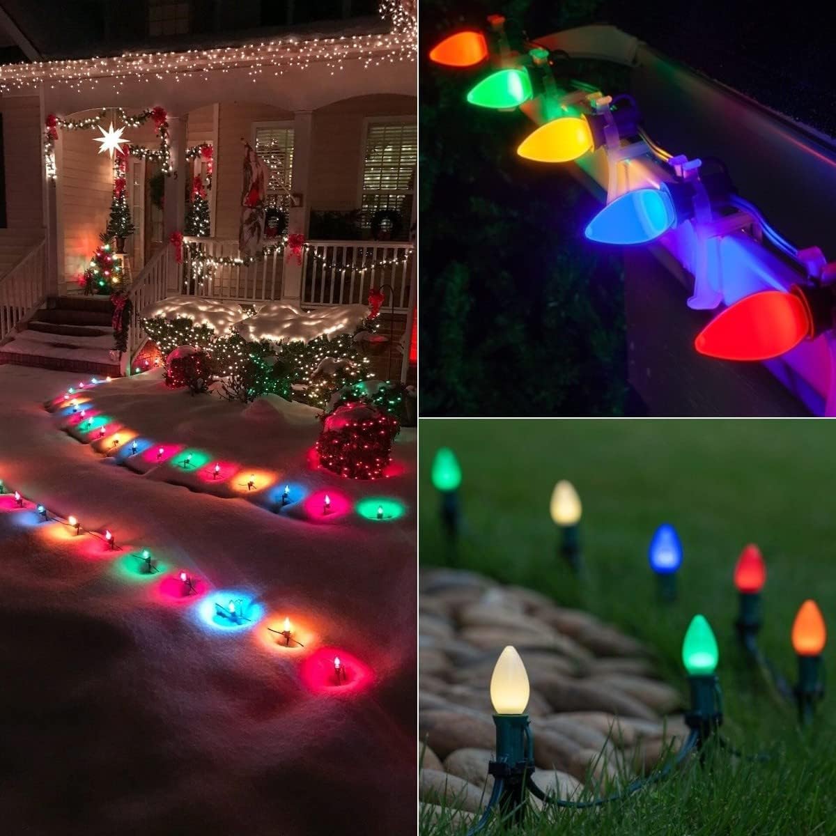 25 Pack C7 Green Light Bulbs St Patrick'S Day Decorations Replacement Bulbs C7 Light Bulbs C7 Incandescent Light Bulbs 5W C7/E12 Candelabra Base For Indoor/Outdoor String Lights St Patrick'S Day Decor