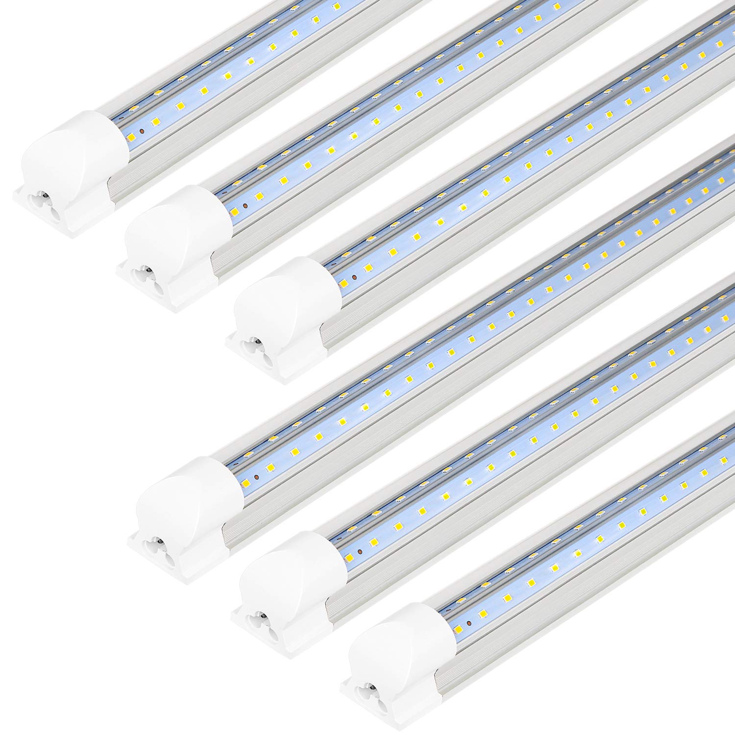 hykolity 6 Pack 4FT LED Shop Light,40W, 5200LM, 6500K Super Bright White,V Shape Integrated T8 LED Tube Light,4 Foot Linkable Sh