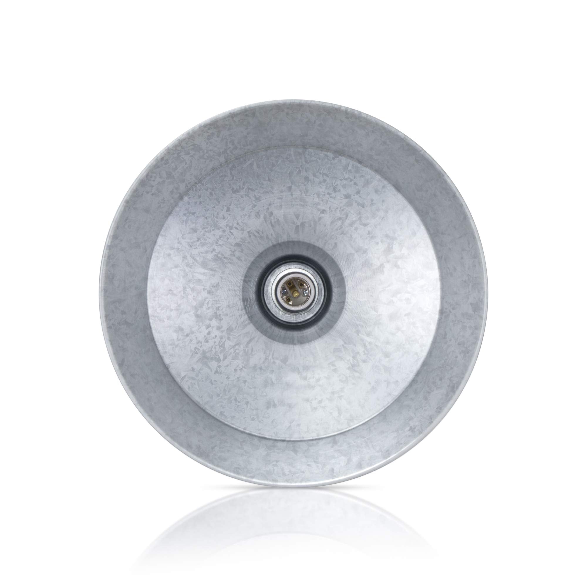 14In. Galvanized Finish Outdoor Gooseneck Barn Light Fixture With 10In. Long Extension Arm - Wall Sconce Farmhouse, Vintage, Ant