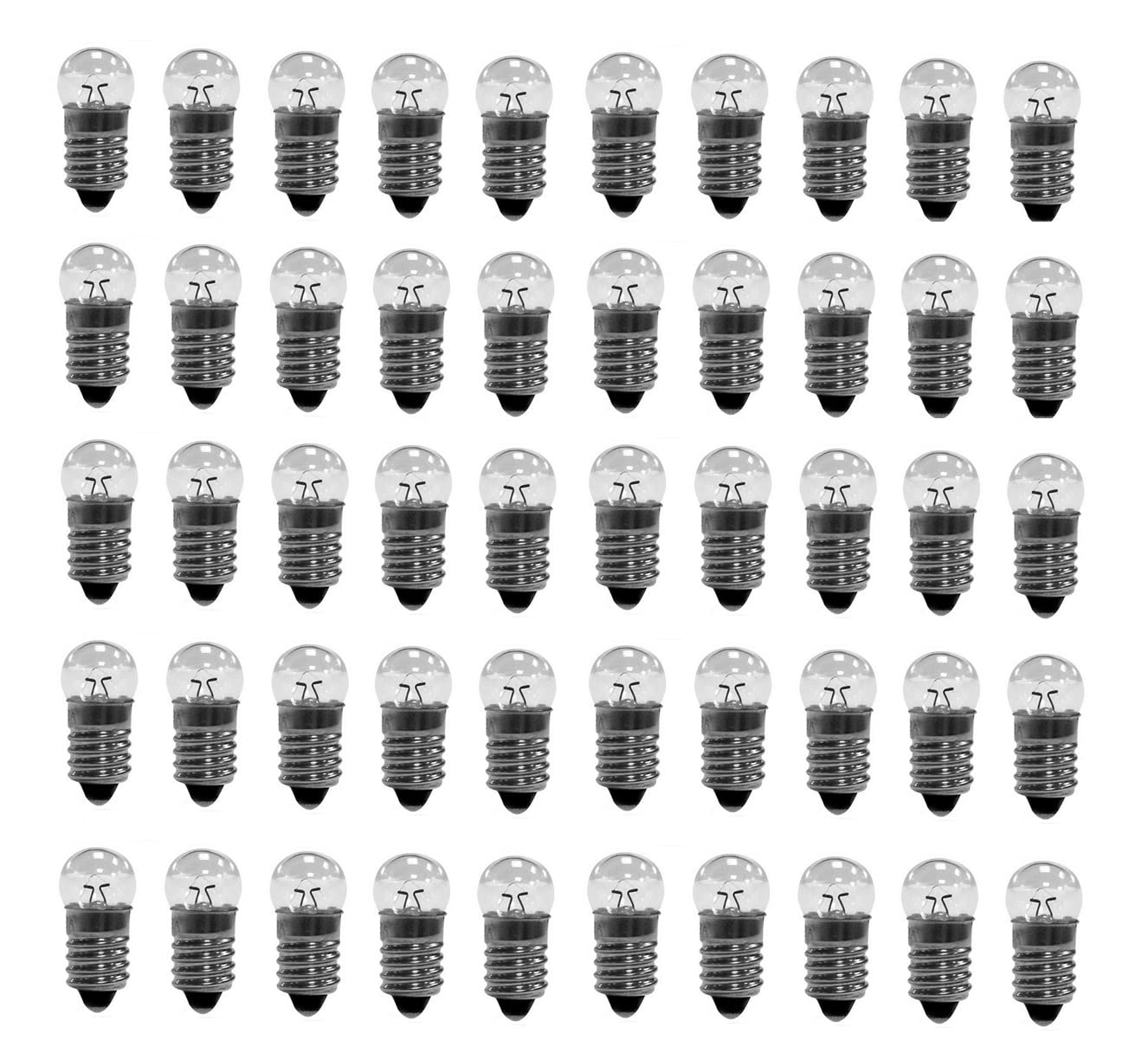 Generic 10pcs E10 Mini Light Bulbs, 2.5V 0.3A, Glass Incandescent, White, Screw Base, Ideal for Electrical Experiments