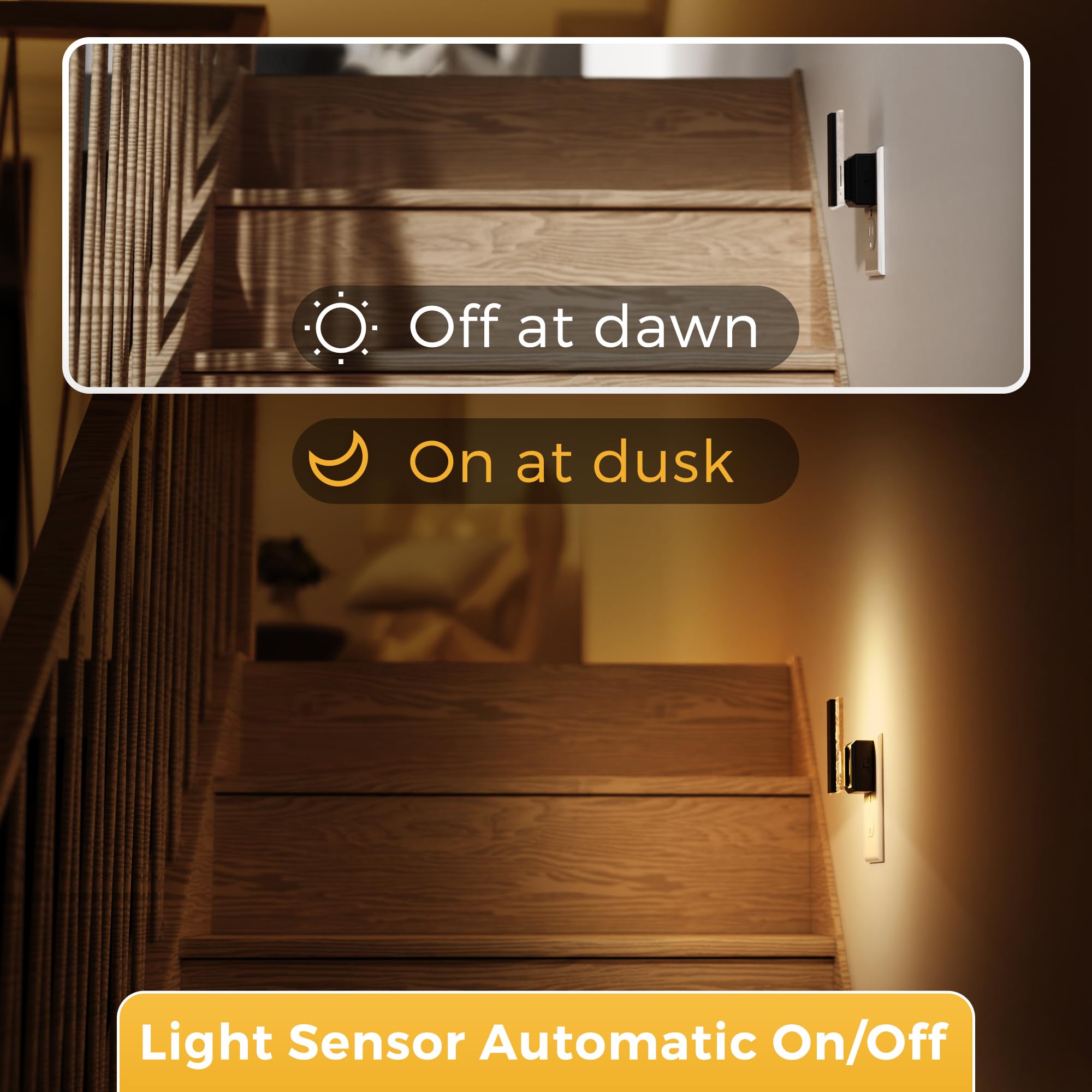 L Lohas Led Night Lights Plug Into Wall, 2 Pack Night Light With Dusk-To-Dawn Sensor, Dimmable Decorative Led Nightlights, 0-100