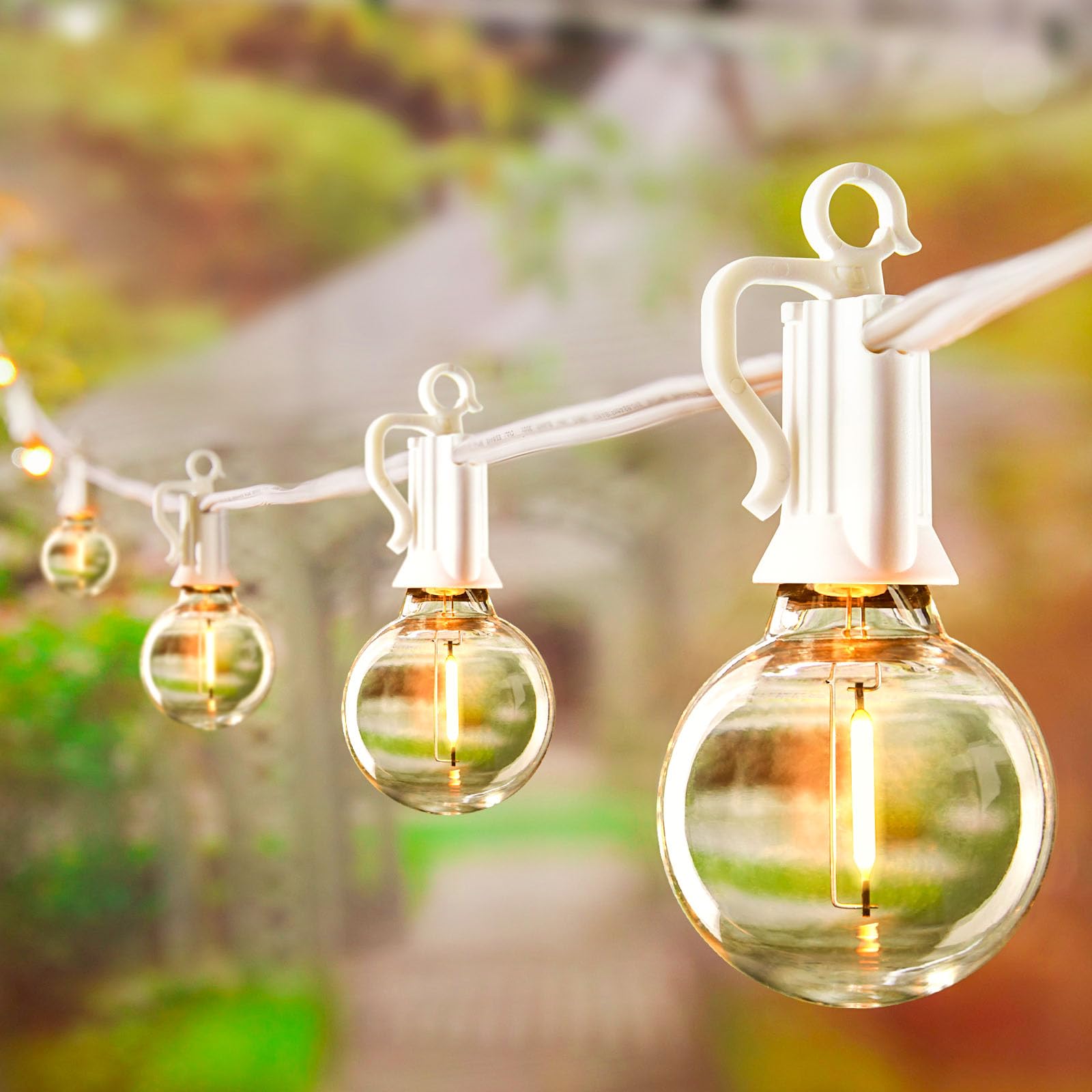 Brightown 60 Feet LED Outdoor String Lights with Shatterproof G40 Edison Bulbs, Connectable and Weatherproof Strand, Commercial 