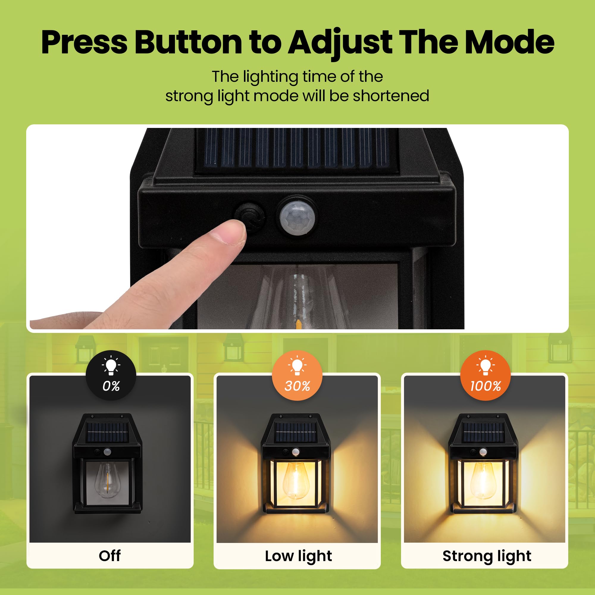 Patiopia 4 Pack Solar Motion Sensor Wall Lights With 3 Lighting Modes, Waterproof Led Solar Powered Wall Lights For Deck, Fence,