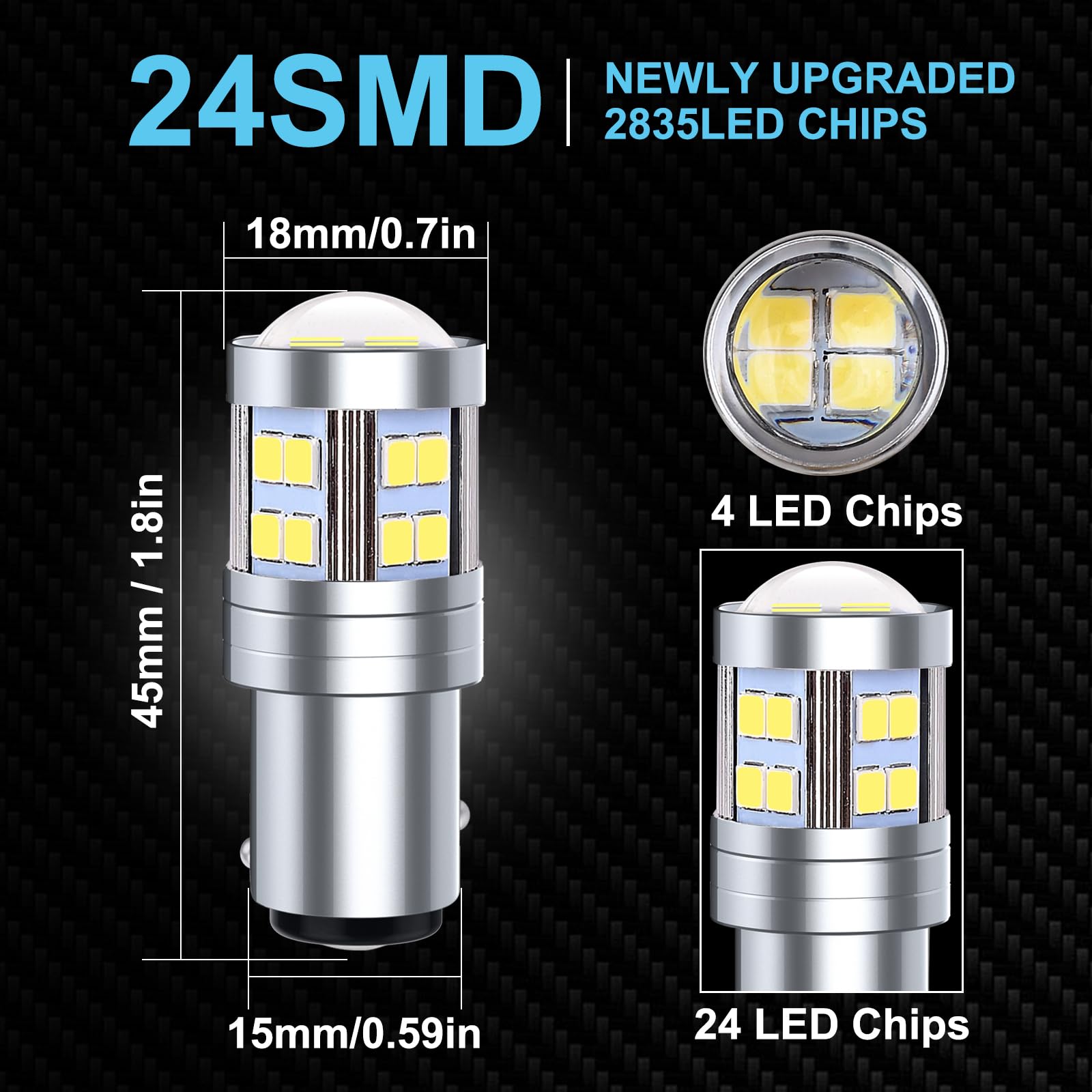 Pyjr 1157 Led Bulb, Super Bright 1000 Lm, Xenon White, Ac/Dc 10-30V