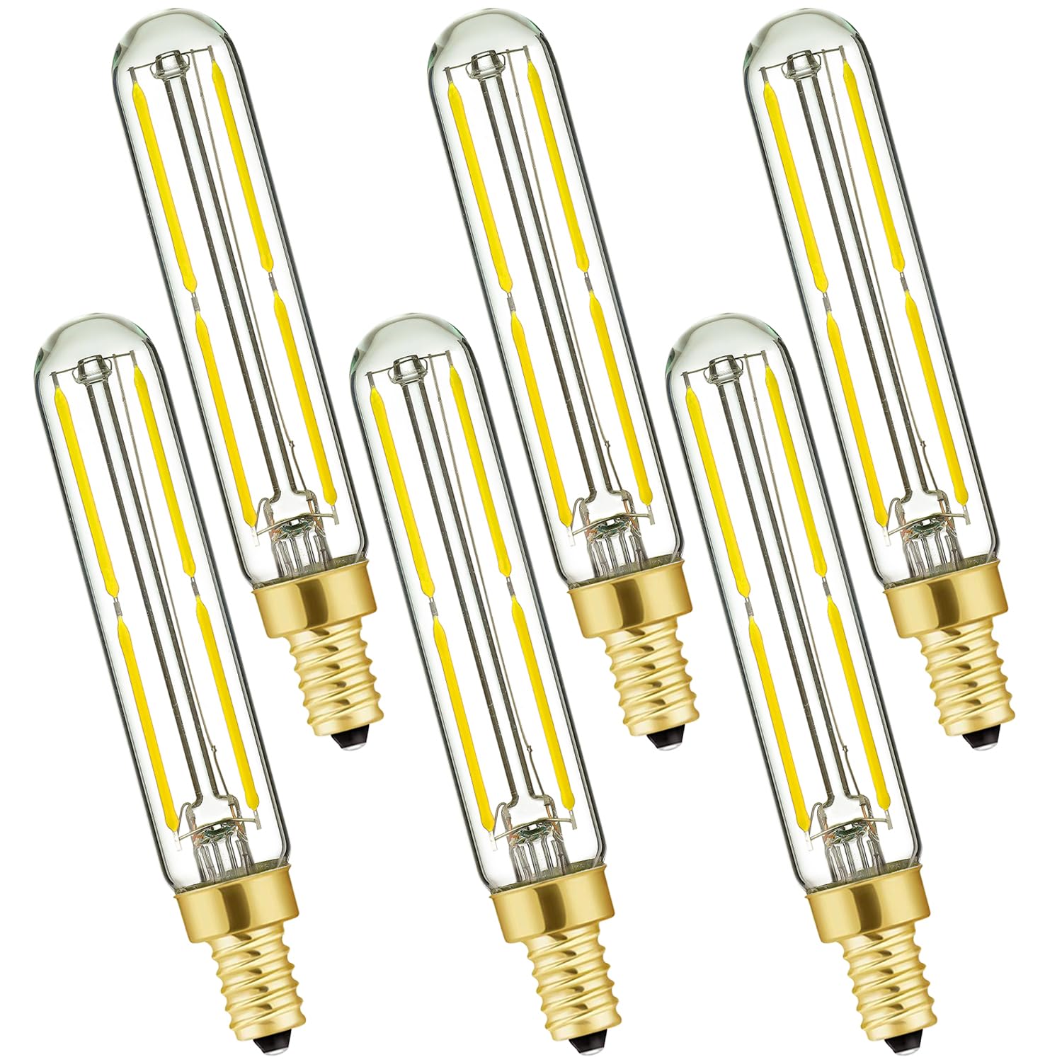 Leools LED Edison Bulb 6W Dimmable E12 Candelabra Pack of 6 Neutral White 4000K Glass 60W Equivalent