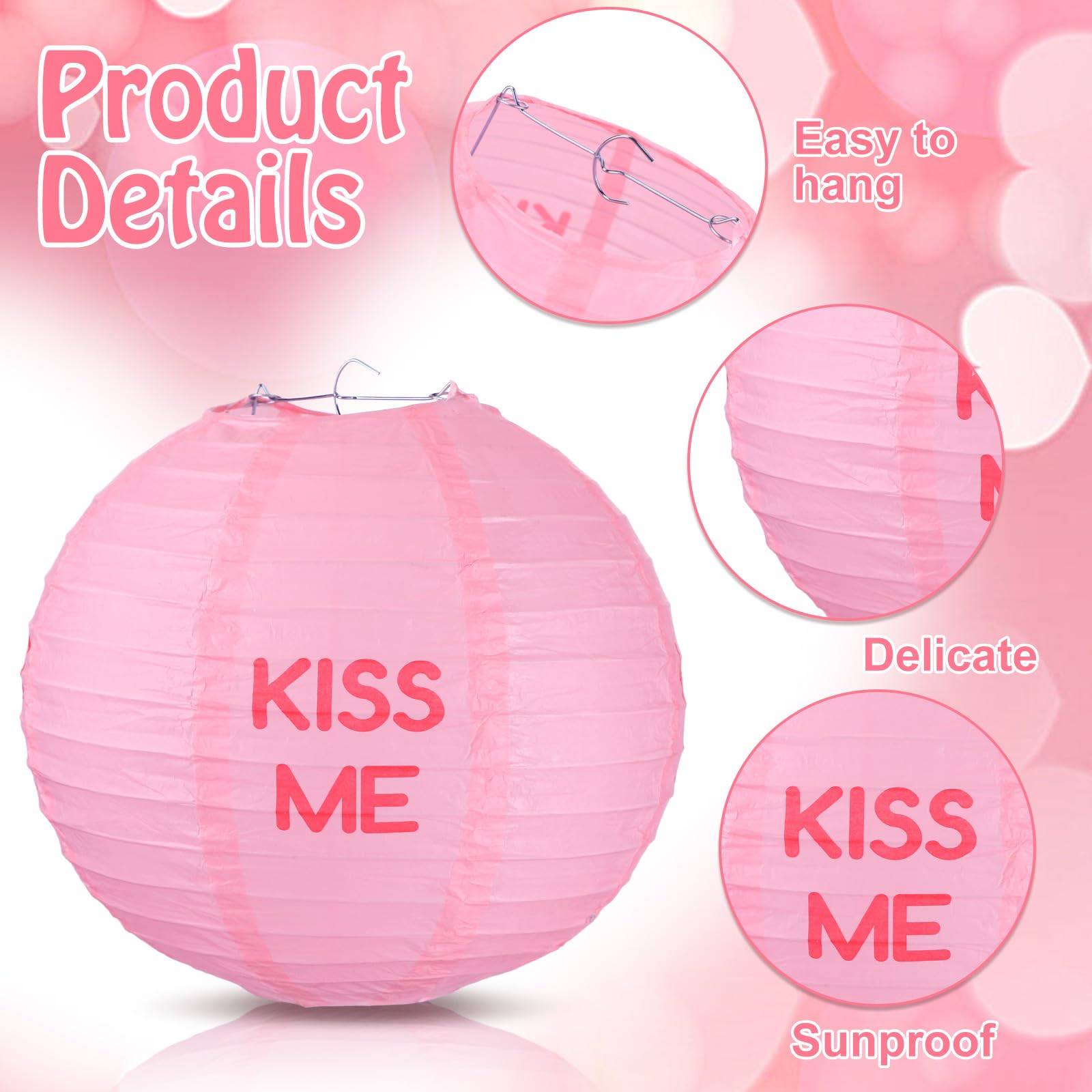 Retisee 12 Pcs 10 Inch Wedding Hanging Paper Lanterns Decor Heart Conversation Paper Lanterns Xoxo Lanterns Colorful Hearts Roun