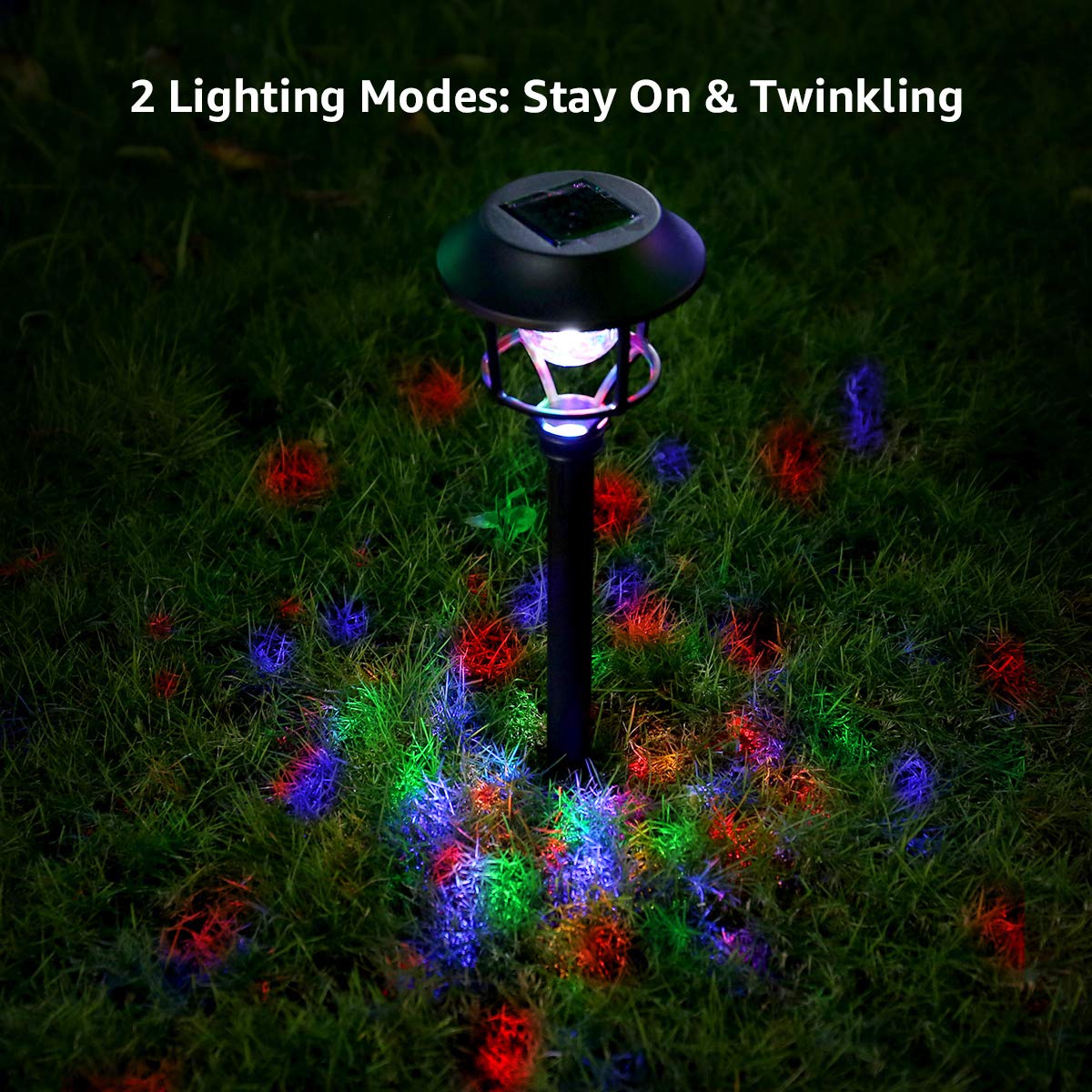 Le Solar Lights For Outside, Solar Garden Lights, Led Pathway Lights Outdoor, Waterproof Solar Landscape Lights For Lawn, Patio, Yard, Garden, Walkway And More (Rgb Multi-Colored), 6 Pack