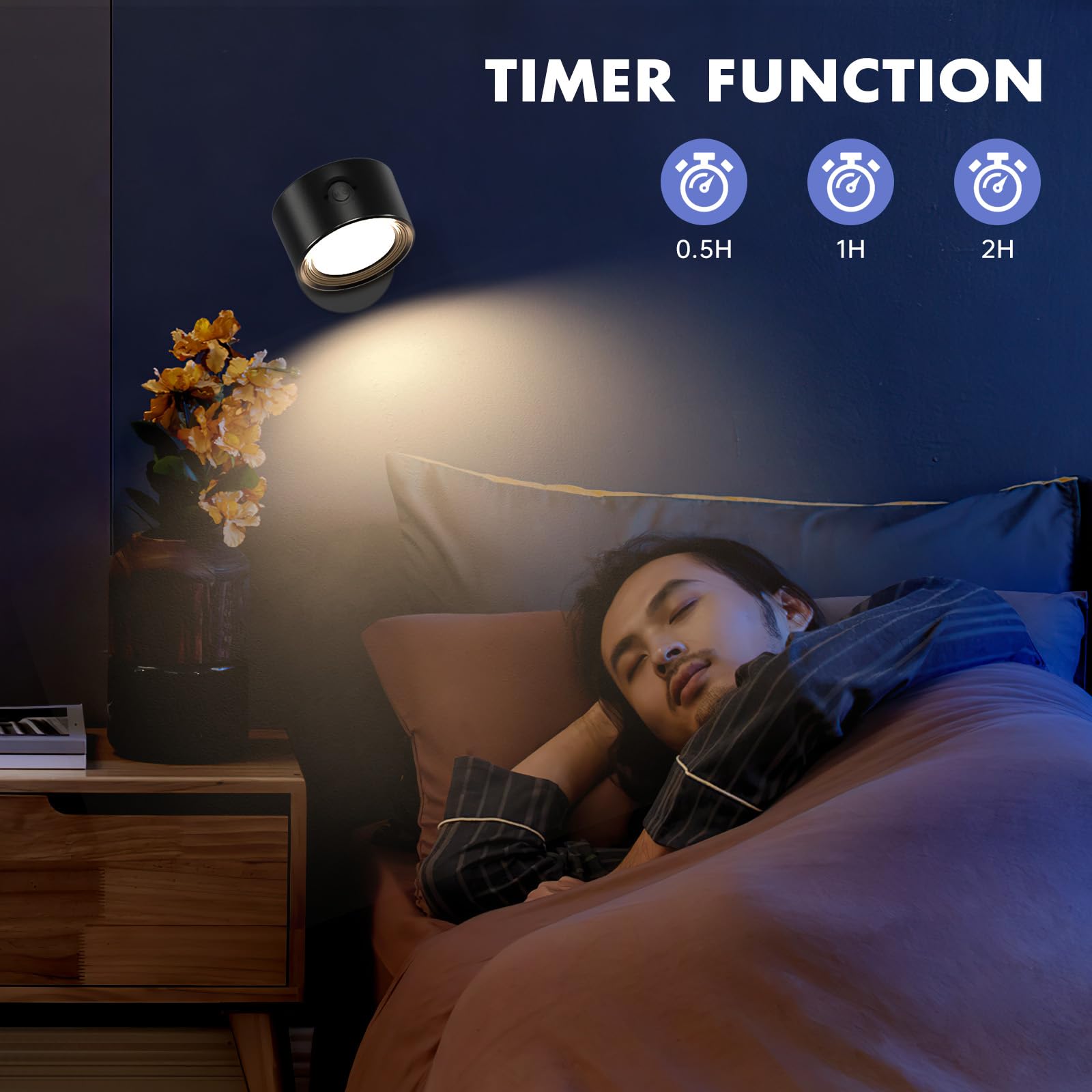 3Pcs Led Wall Mounted Lights, Rgb Ambience Wall Sconces Lamp With 3000Mah Rechargeable Battery, 3 Color Temperatures & Dimmable