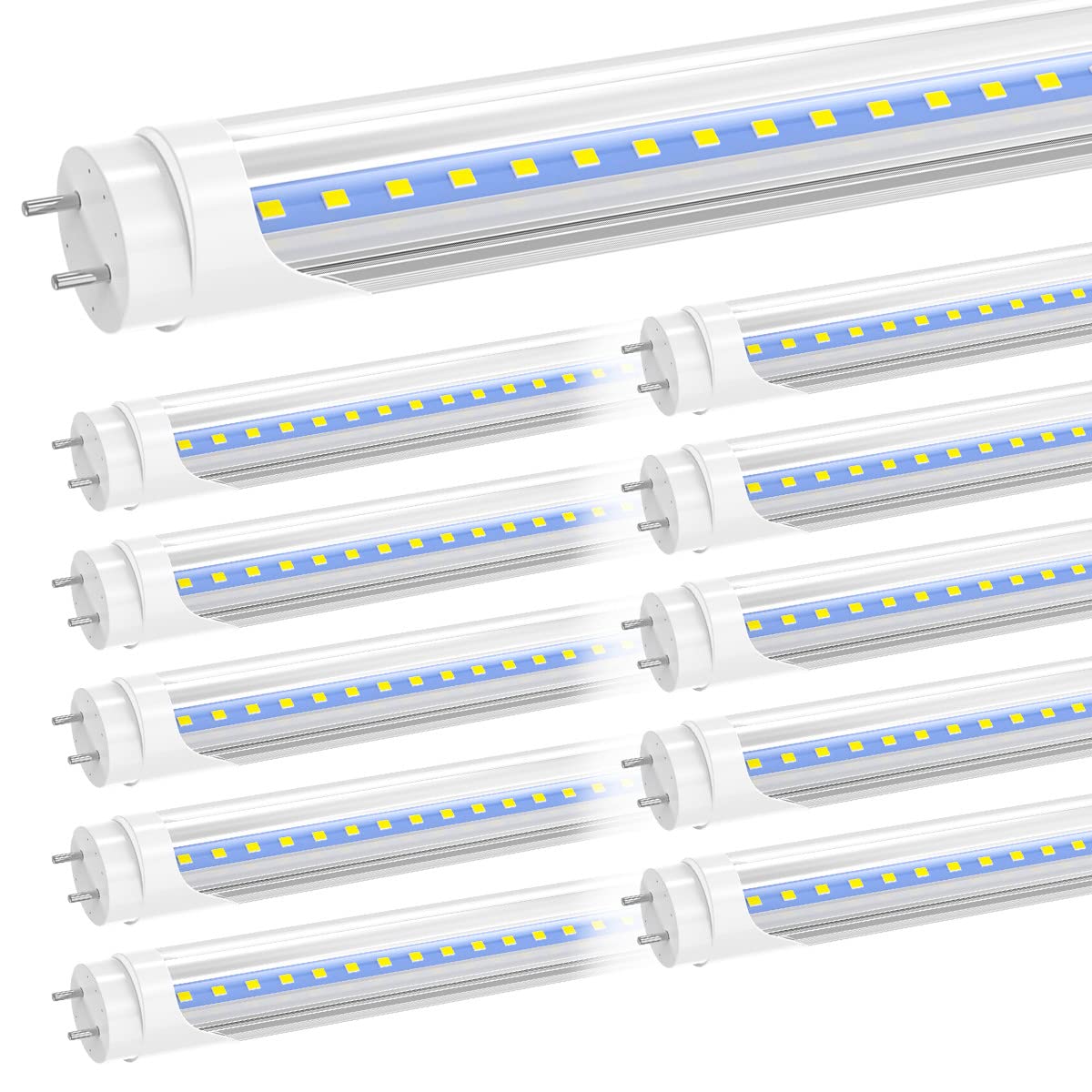Cnsunway T8 Led Bulbs 4 Foot, Hybrid Type A+B Light Tube, 18W 2400Lm 6000K, Plug & Play Or Ballast Bypass, Single-Ended Or Doubl
