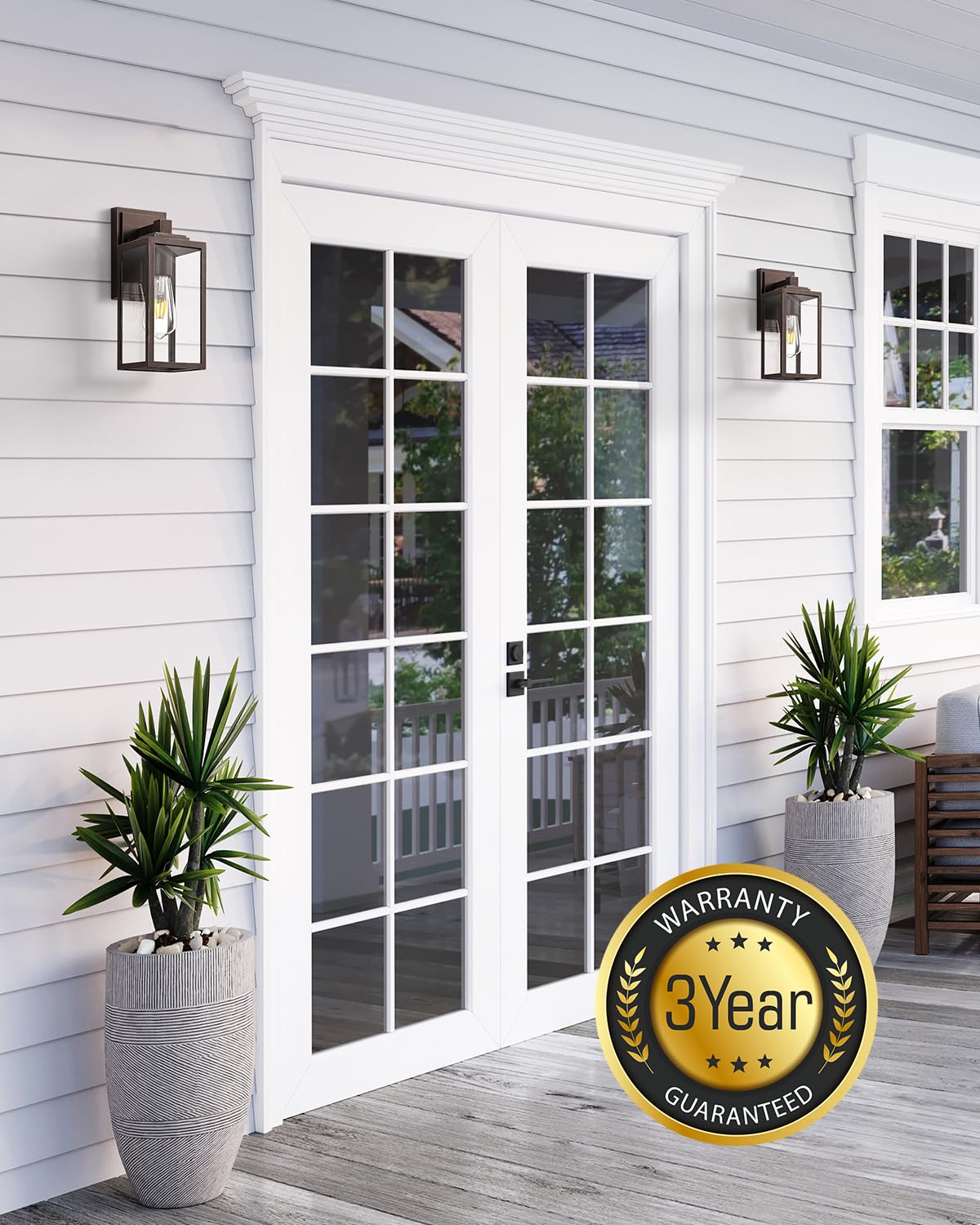 VIANIS Outdoor Light Fixture, 2-Pack Waterproof Wall Mount Sconce, Oil-Rubbed Bronze, Aluminum, Model V81272BR