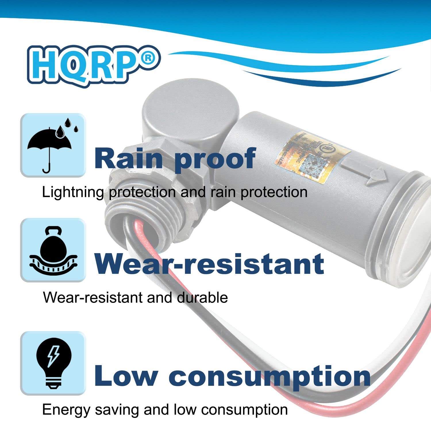 HQRP Photocell Light Sensor Switch - Dusk to Dawn Control for Outdoor Lighting - 2-Pack - Model 88777470413227