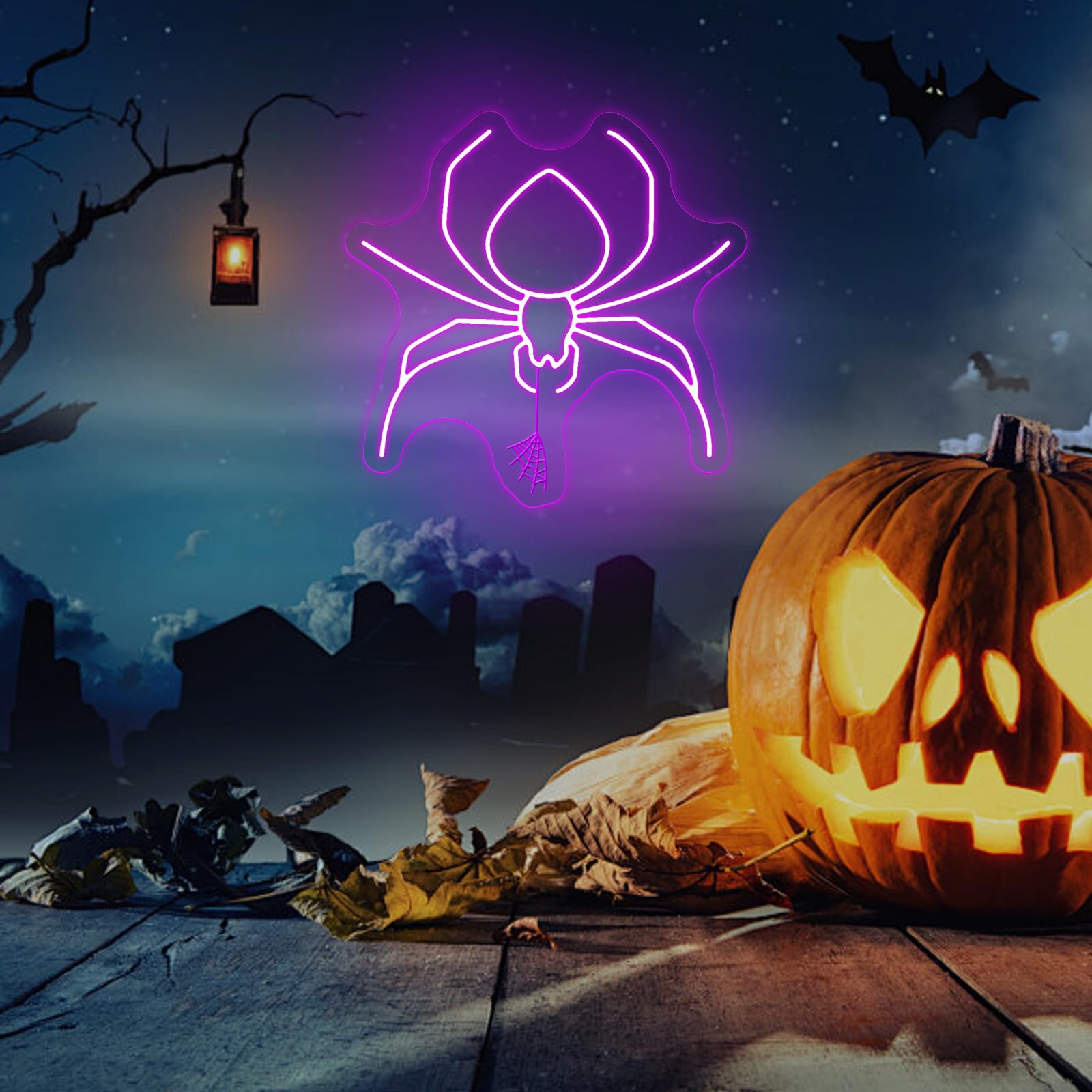 Spider Neon Sign  Halloween Animal Neon Sign  Spooky Halloween Decor Wall  Led Spider Neon Lights For Room Game Kids Room Man Cave Party Decor Gift Birthday Party Supply Bar