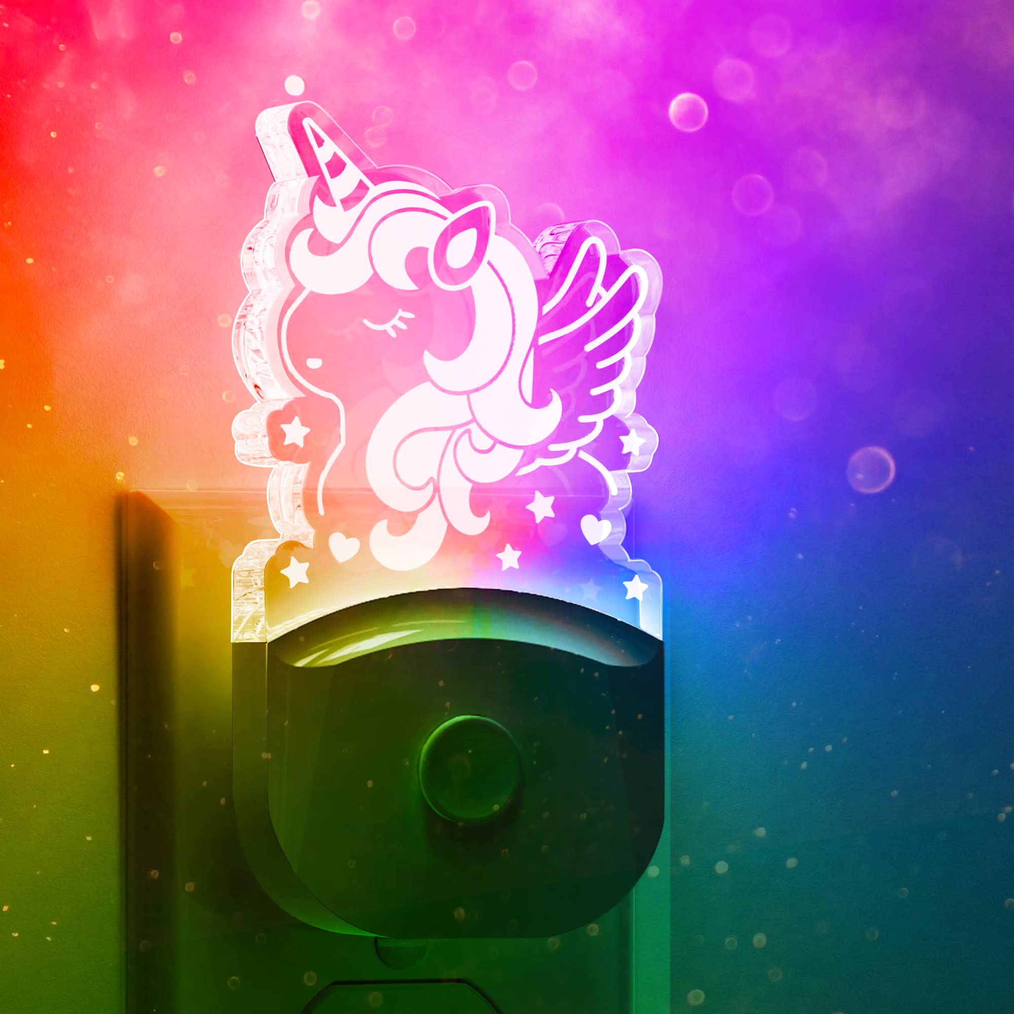 L LOHAS LED Plug-in Night Light, Color Changing, Dusk to Dawn, Acrylic, 1 Pack, Cute Horse, Model A-GY-084-09-PIUS