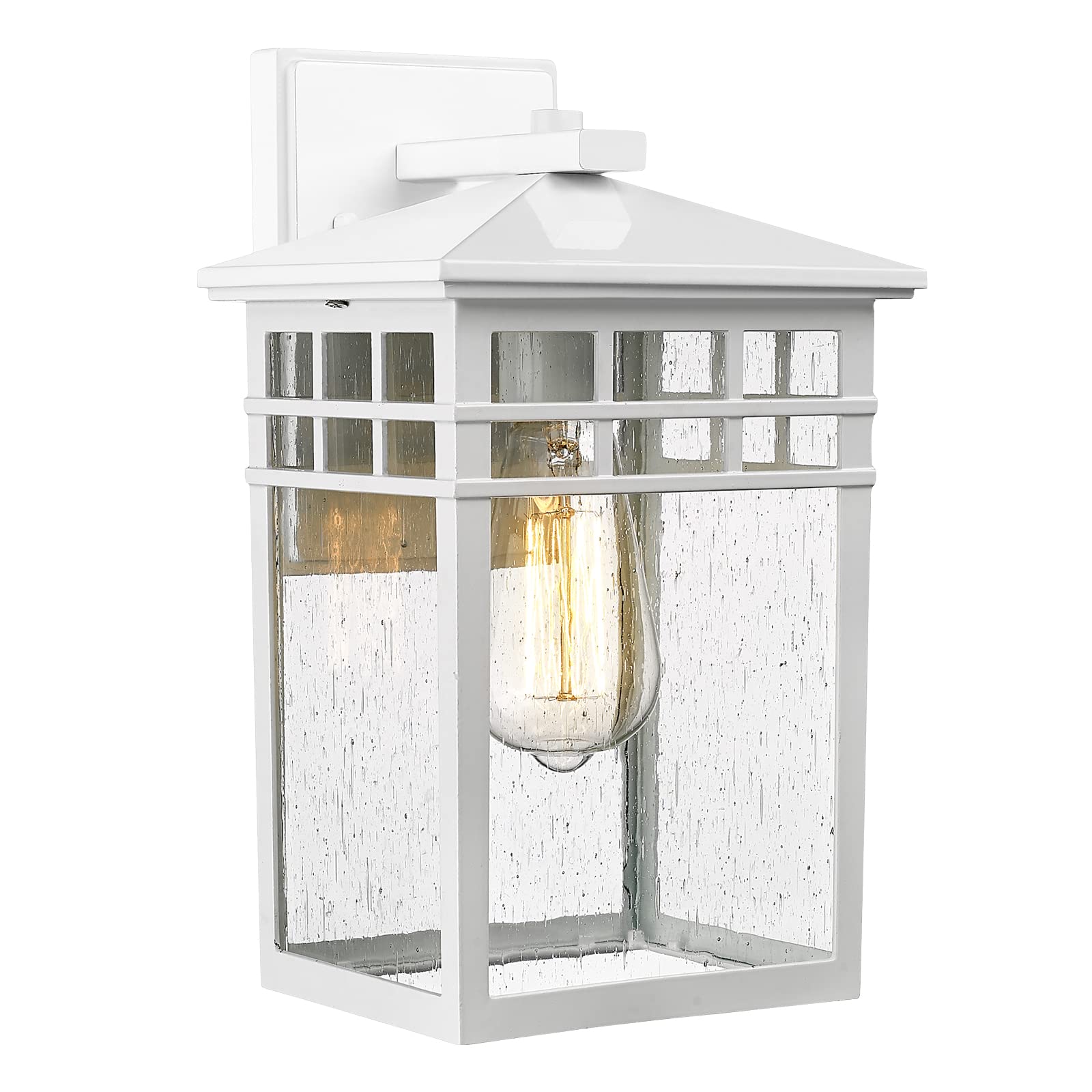 Diyel Outdoor Wall Light Fixture, Waterproof Rustic Lantern, White Finish, Regular-1 Pack