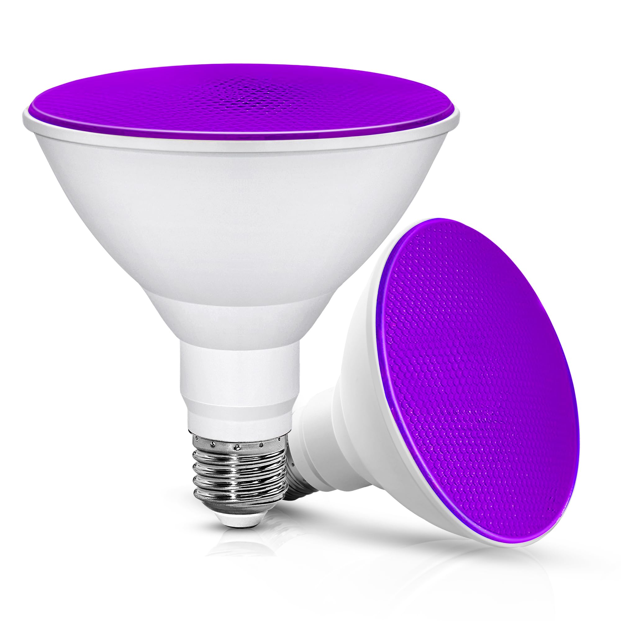 Purple Light Bulbs - Par38 Led Flood Purlple Halloween Light Bulb - 150W Equivalent E26 Base Purple Led Lights  Party Decoration  Porch  Home Lighting  Holiday Lighting  Flood Lights Outdoor  2 Pack