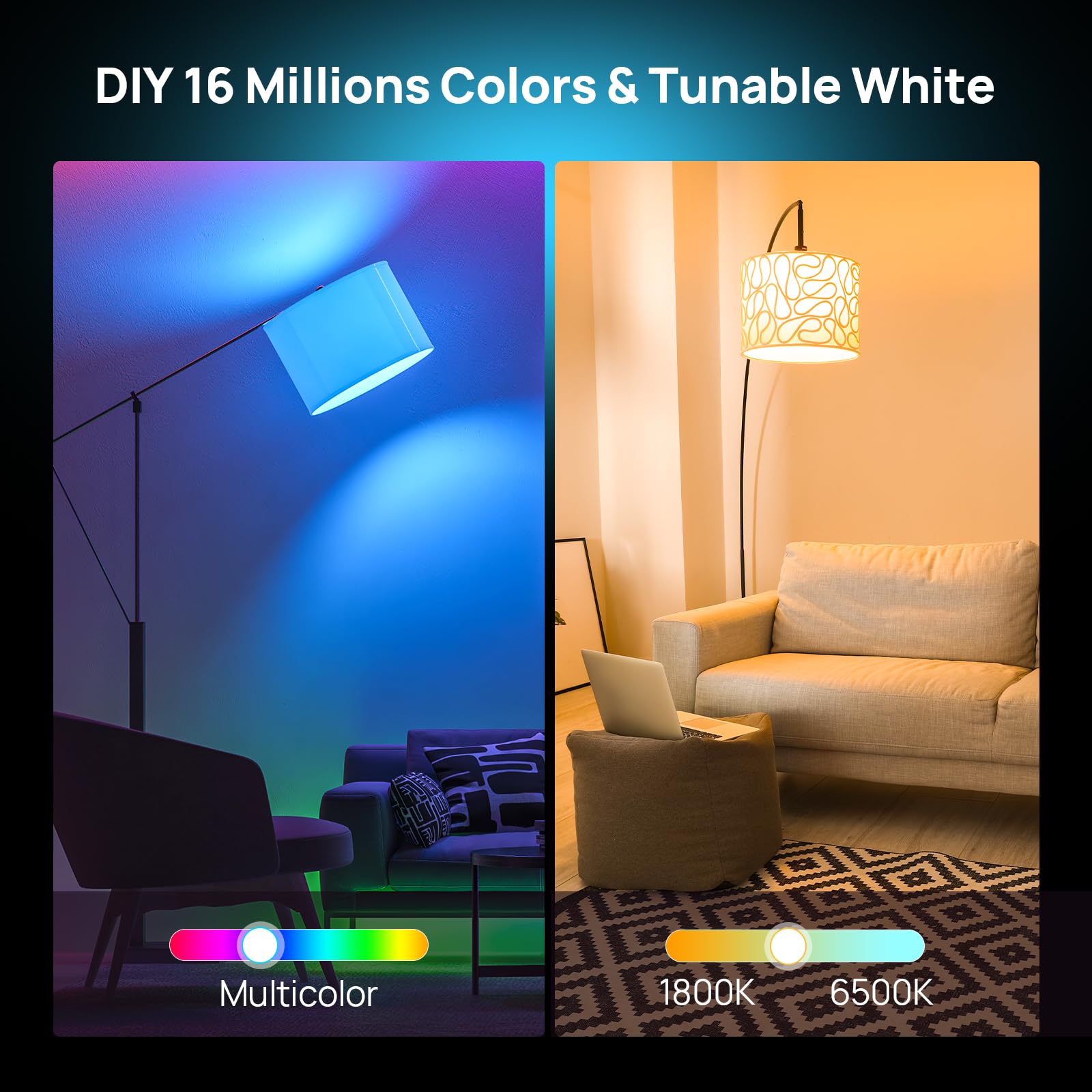 Consciot Smart Light Bulbs With Remote Control, Led Light Bulb That Works With Alexa & Google Home, Color Changing Light Bulb, A