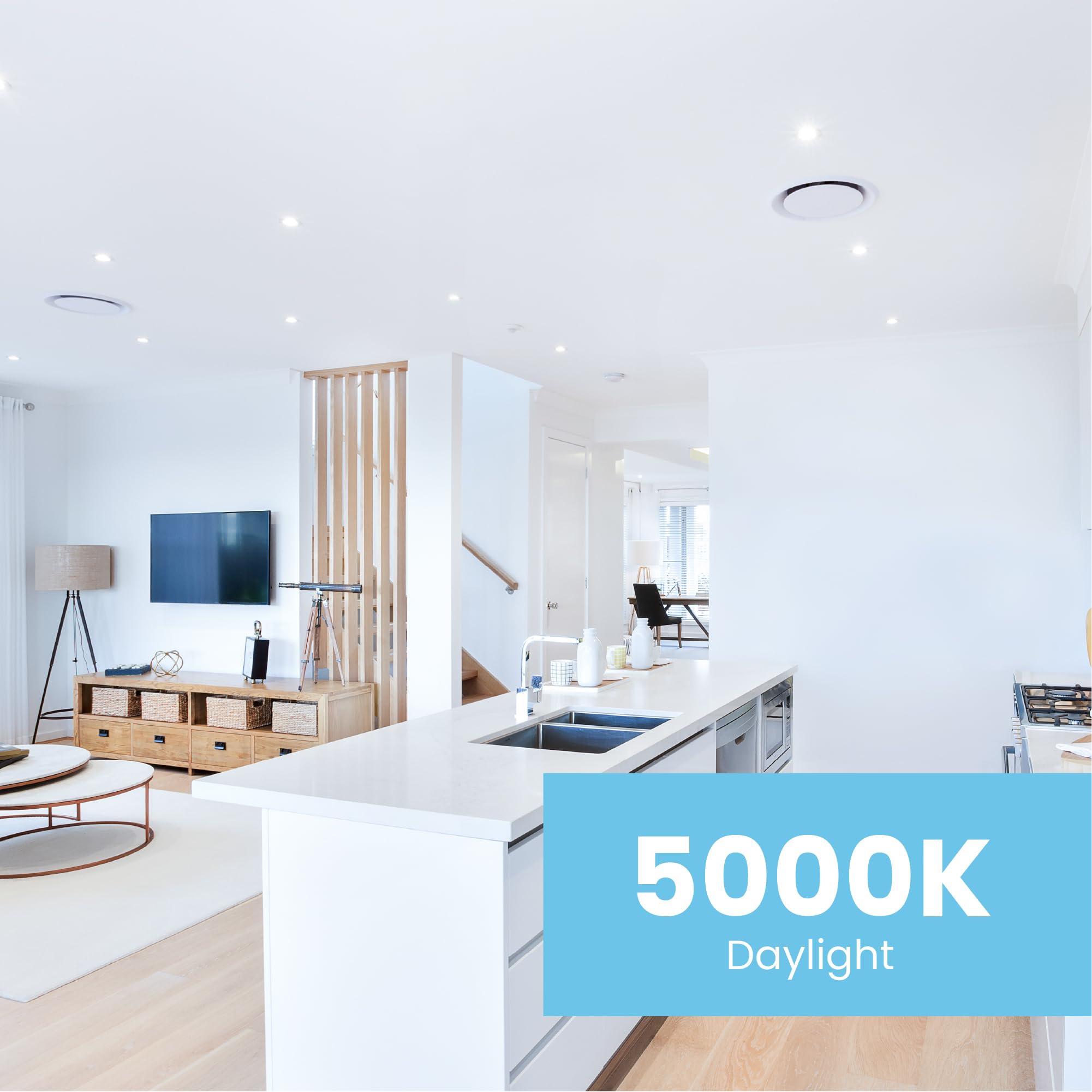 Feit Electric Br30 Led Light Bulbs, 65W Equivalent, Non Dimmable, 10 Year Life, 650 Lumens, 5000K Daylight, E26 Base Recessed Ca