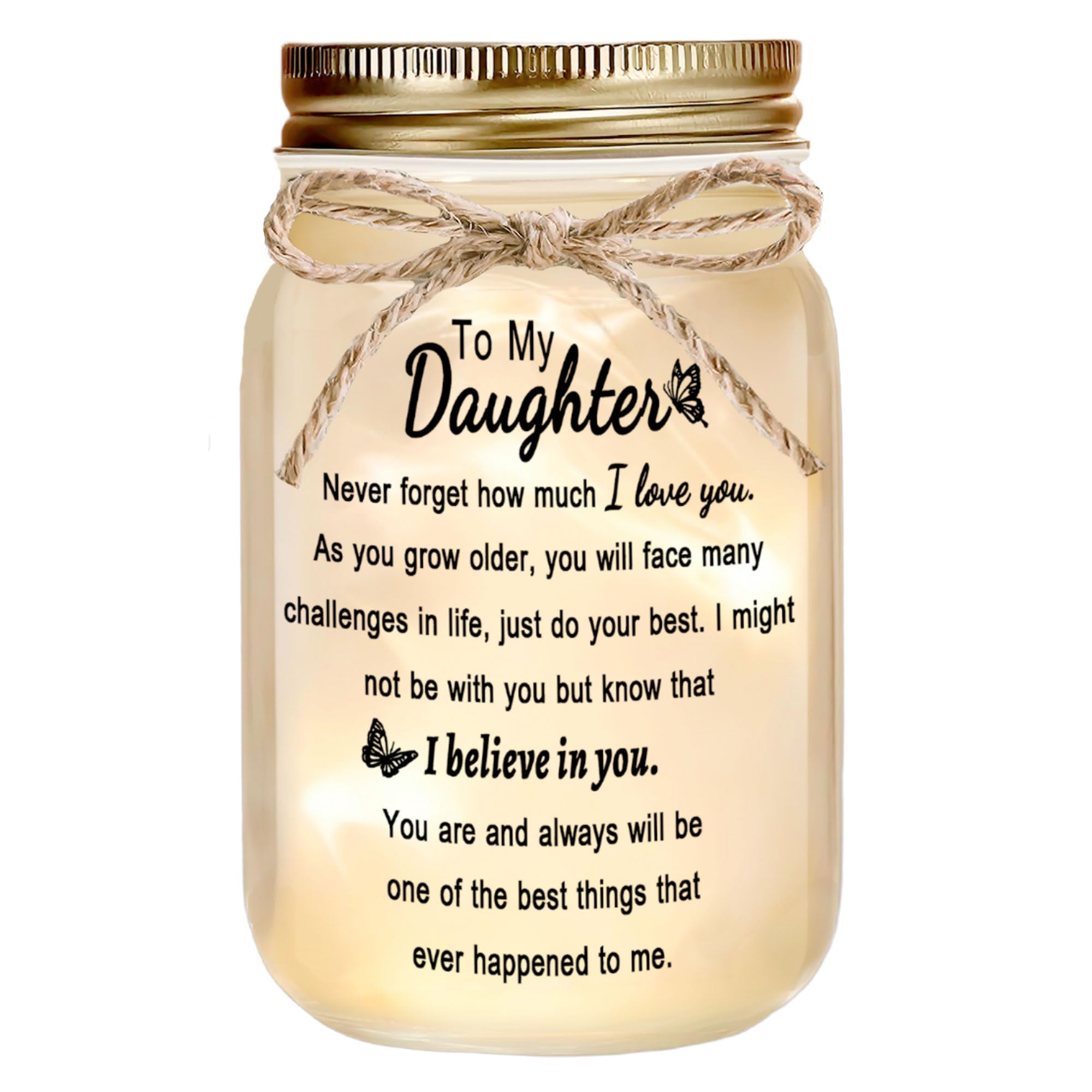 Rxyjlhjx Gifts For Daughter - Decorative Mason Jar With Warm Glow  Daughter Gift From Mom  Thoughtful Birthday Graduation Christmas Gift From Parents