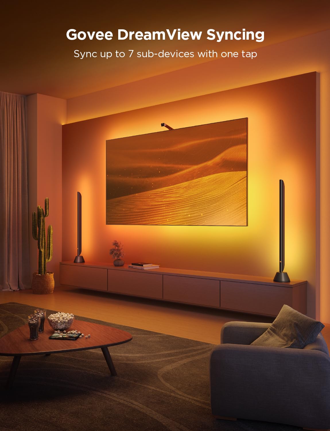 Govee TV Backlight 11.8FT RGBICW LED Strip Lights for 55-65 Inch TVs, Voice & APP Control, Multicolor, Model H6099