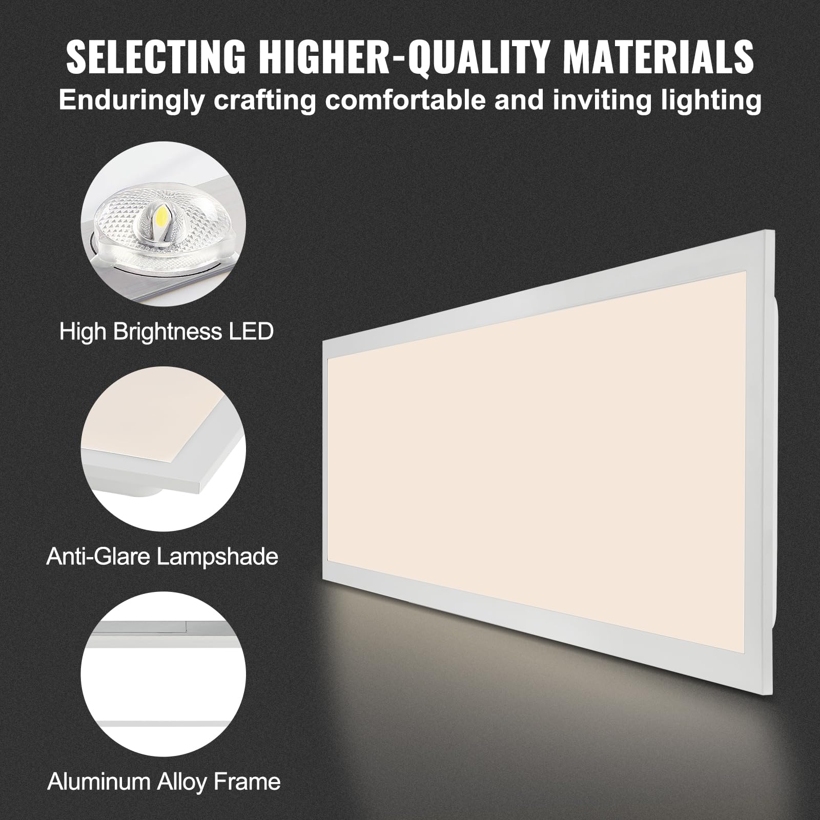 VEVOR 2 Pack 1x4 FT LED Flat Panel Light, 6600LM 55W, Surface Mount LED Drop Ceiling Light Fixture with Adjustable Color Tempera