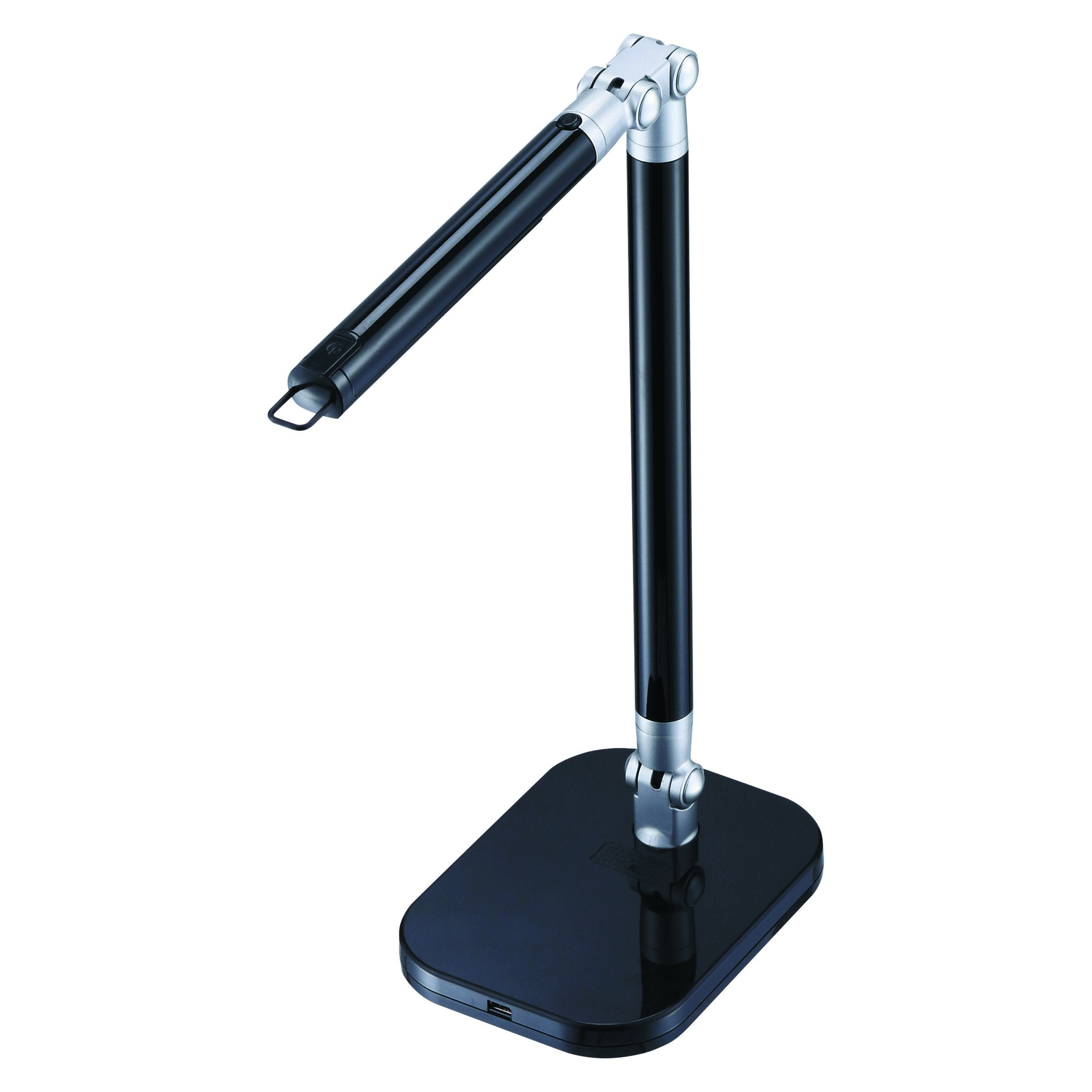 Black+Decker PureOptics Exalt Flash 5W Flicker-Free Natural Daylight LED Desk Lamp, USB Port, Detachable & Rechargeable Lamp Hea