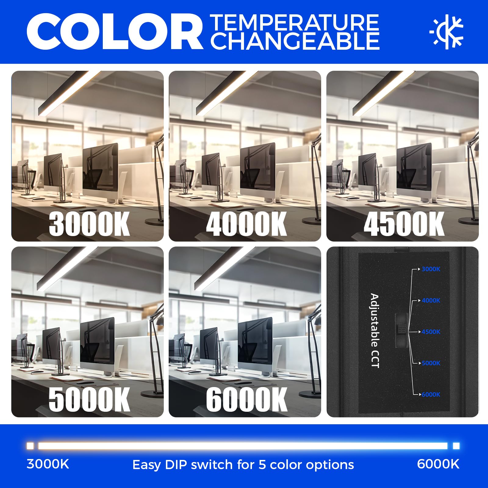 Barrina 4Ft Led Linear Light 5568-0-10V Series, 2Nd-Generation, Dimmable 45W 4500Lm (Dimmer Not Included), Seamless Connection,