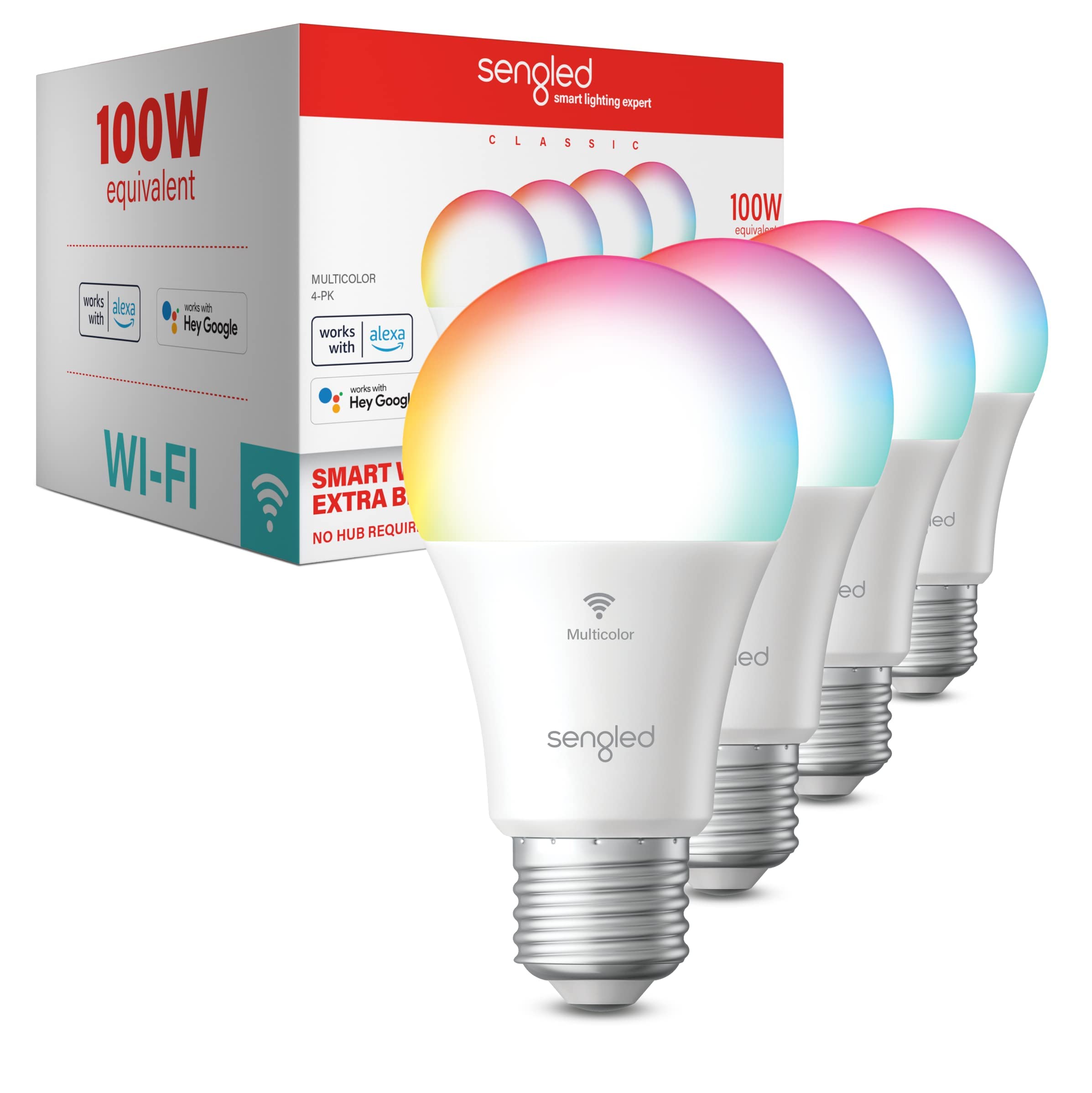 Sengled Smart Bulb, 100W Equivalent Wifi Color Changing Light Bulb, 1500Lm Extra Bright Smart Light Bulb That Work With Alexa Go