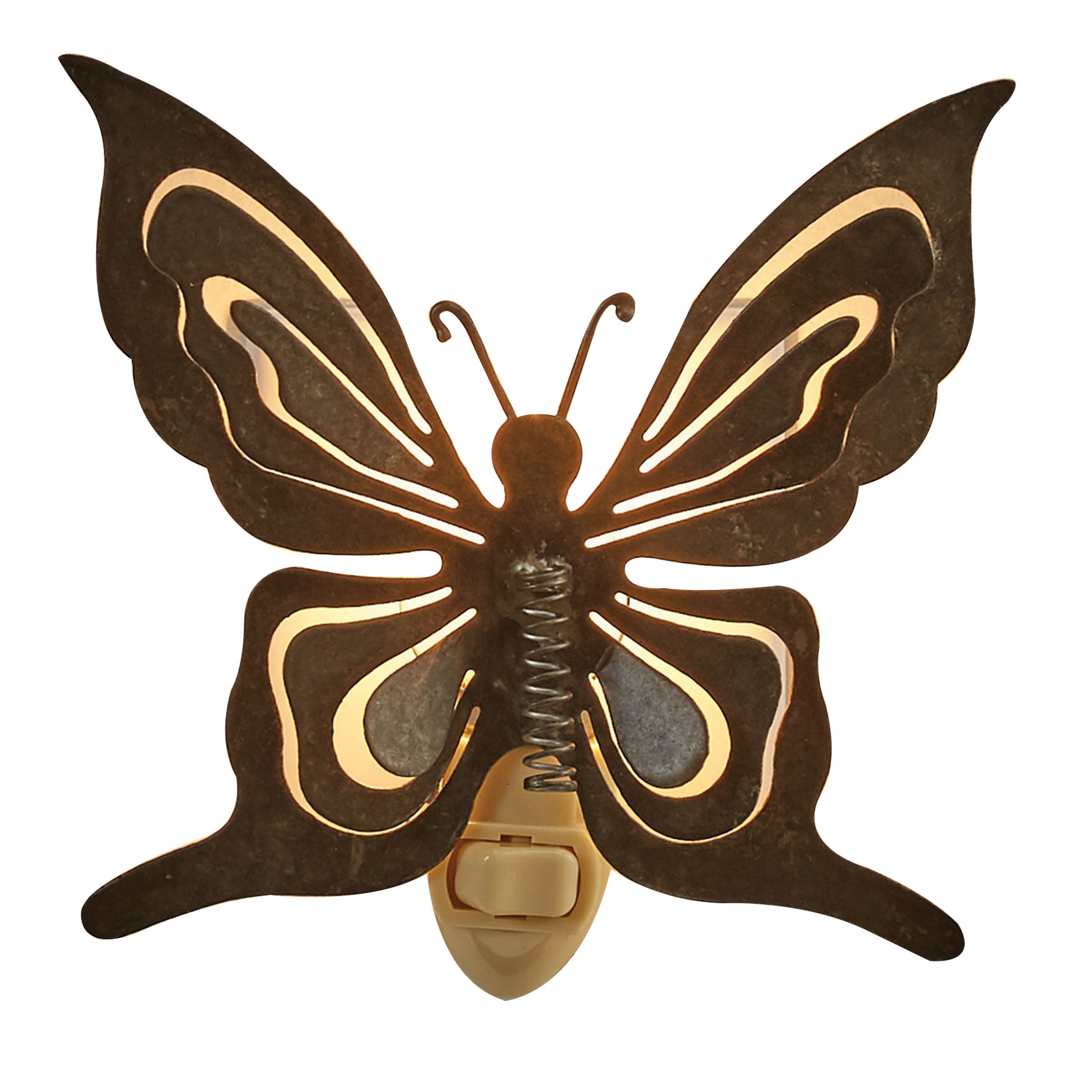 Park Designs Butterfly Night Light, Metal, 5.25inH x 5.25inW x 2inD, Model 25-089, Butterfly Color
