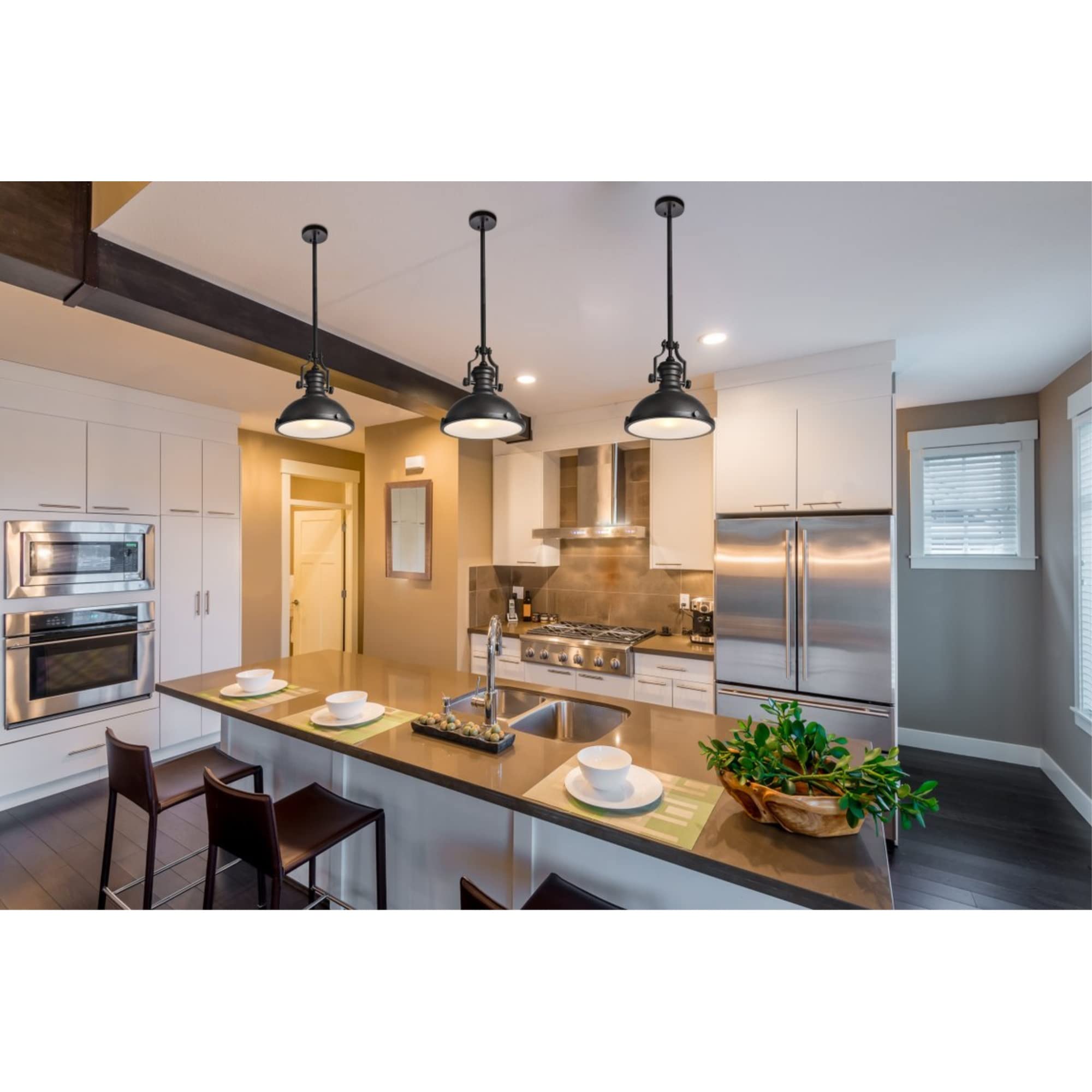 Elegant Lighting Eamon Pendant Light, Oil Rubbed Bronze, D13 H13.3, 1 Light Fixture