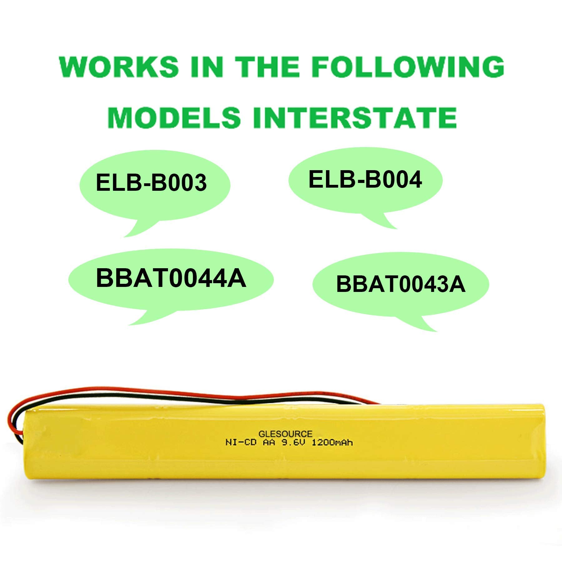 Glesource 9.6V 1200Mah Battery Compatible For Elbb003 Lithonia Elb-B003 Elb-B004 Elbb004 Osi Osa228 Dantona Custom-306-U Bbat004