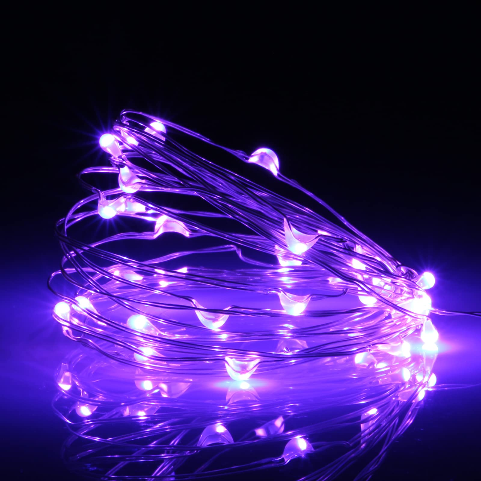XINKAITE LED String Lights, Waterproof Fairy Lights for Indoor & Outdoor, 10FT, Purple, Model B07X2X9891_CA NARF
