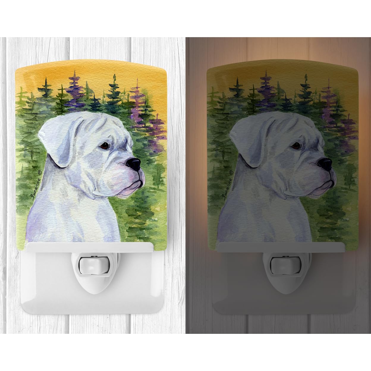 Carolines Treasures Ceramic Night Light, Boxer Design, UL-Certified, 6x4x3in, Multicolor, Model SS8198CNL