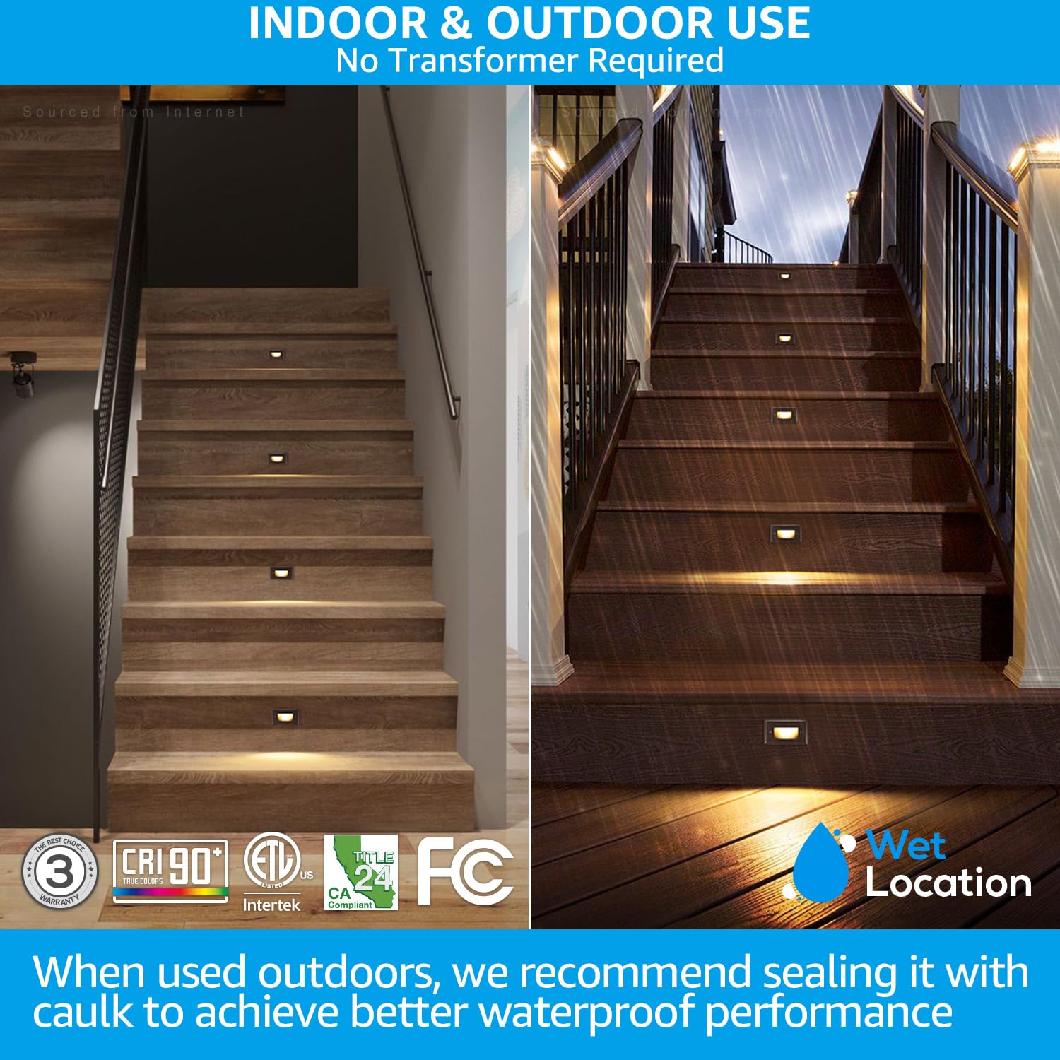 LEONLITE 3CCT LED Step Lights, 150LM, Dimmable, 4.72 Inch, Zinc Alloy, Oil Rubbed Bronze, Model 70929, 6