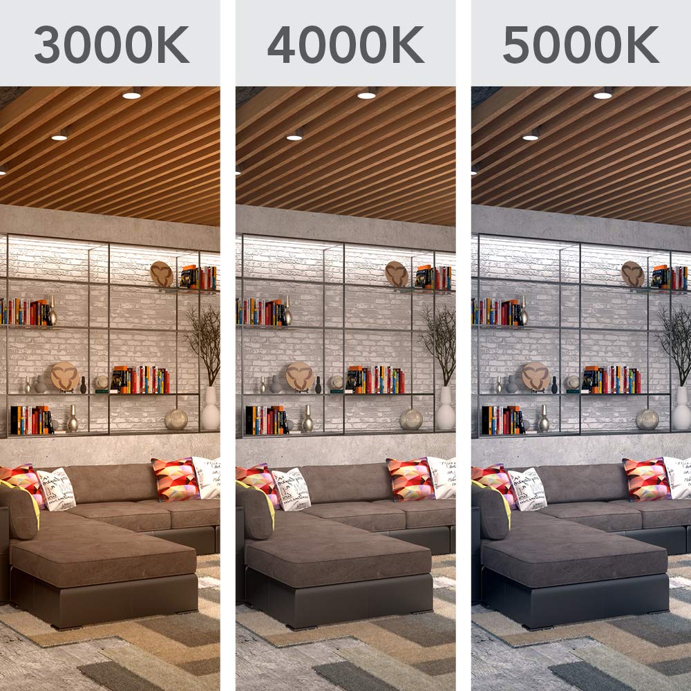 Lithonia Lighting Wf6 Led 30K Mw M6 Recessed Wafer Downlight With Ultra Thin Round Trim, Color Temperature Selectable, 3000K, 6-Inch, Matte White