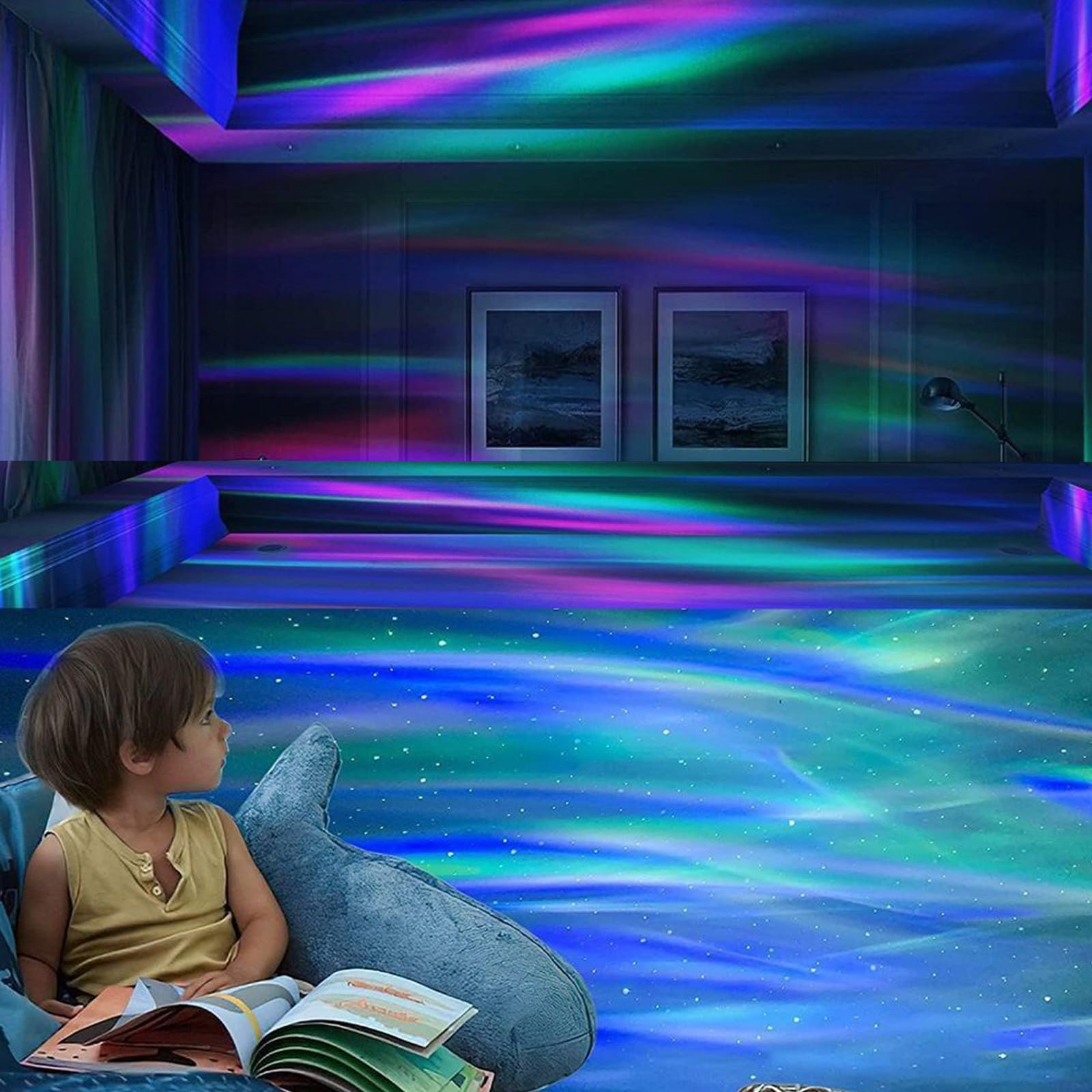 Xydongtong 2 In 1 Northern Lights And Ocean Wave Projector With 14 Effects Of Galaxy Light For Game Rooms, Parties, Light Projec