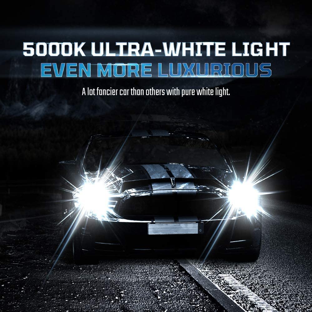 BIOLIGHT KM H4 Super White Plus 6000K Brighter Light Replacement Headlight Bulb, 2 pack