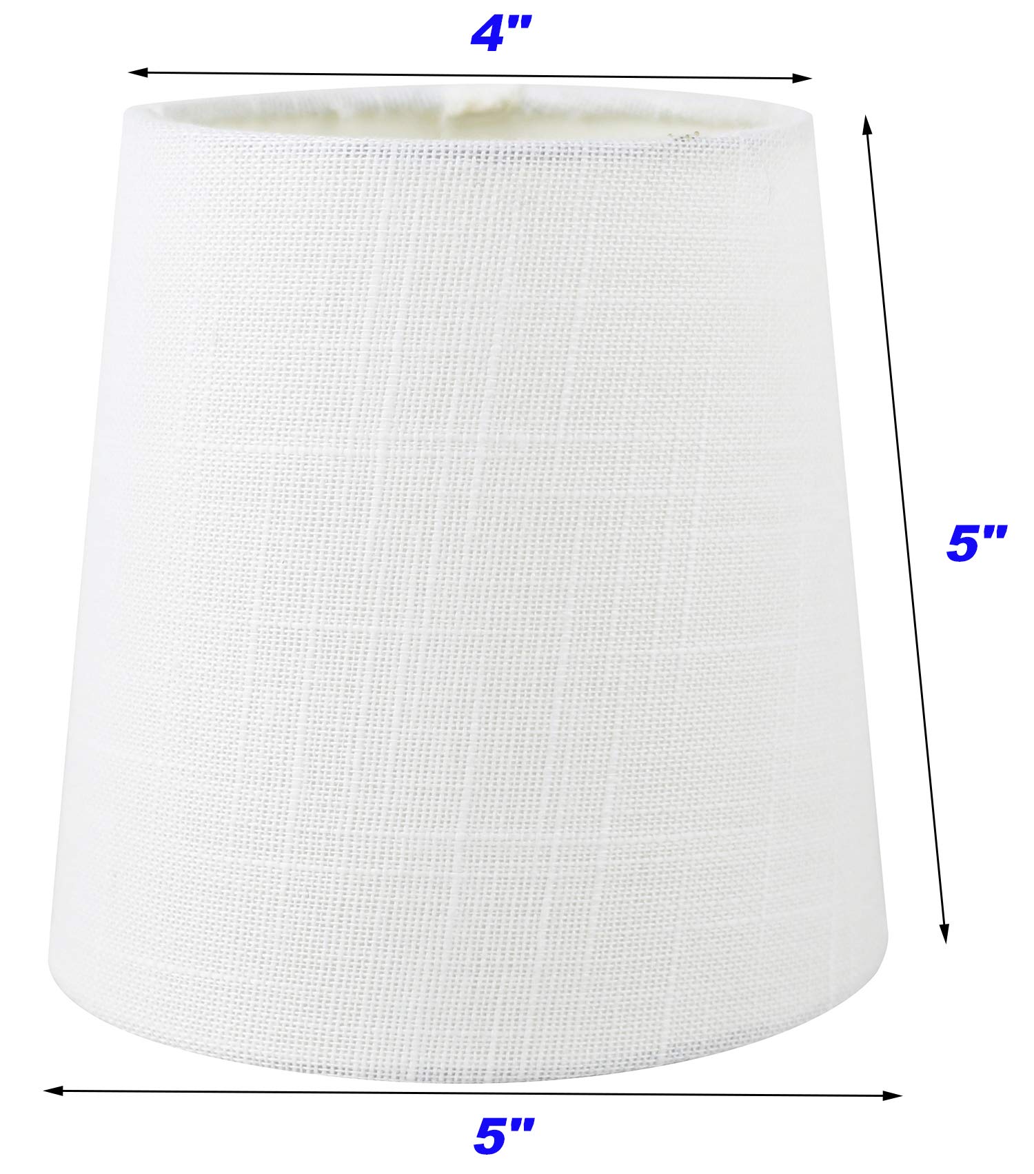Meriville Set Of 6 Off White Linen Clip On Chandelier Lamp Shades, 4-Inch By 5-Inch By 5-Inch
