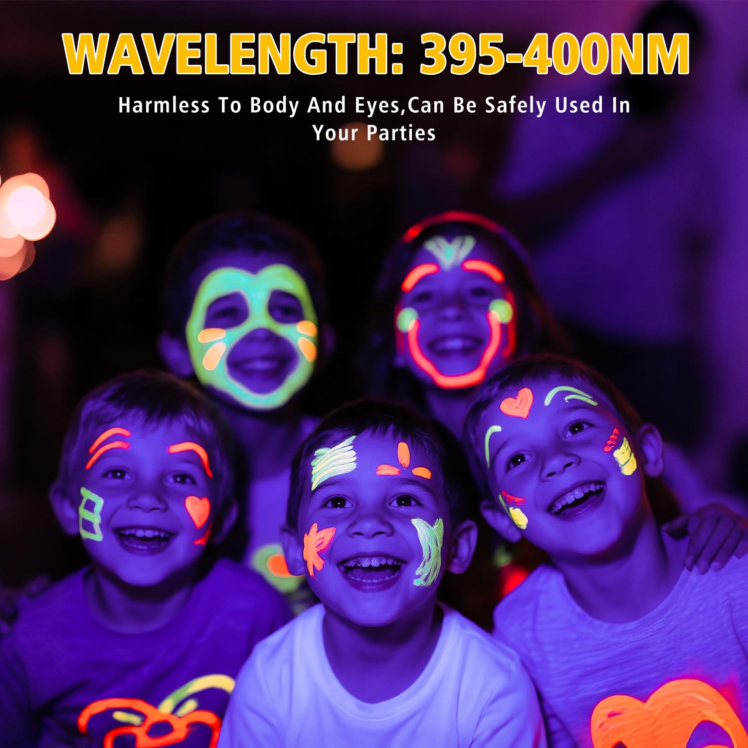 T-SUN 200W Black Light Flood Light, IP66 Waterproof, 3 Brightness Modes, Halloween Glow Party, 30W-2 Pack