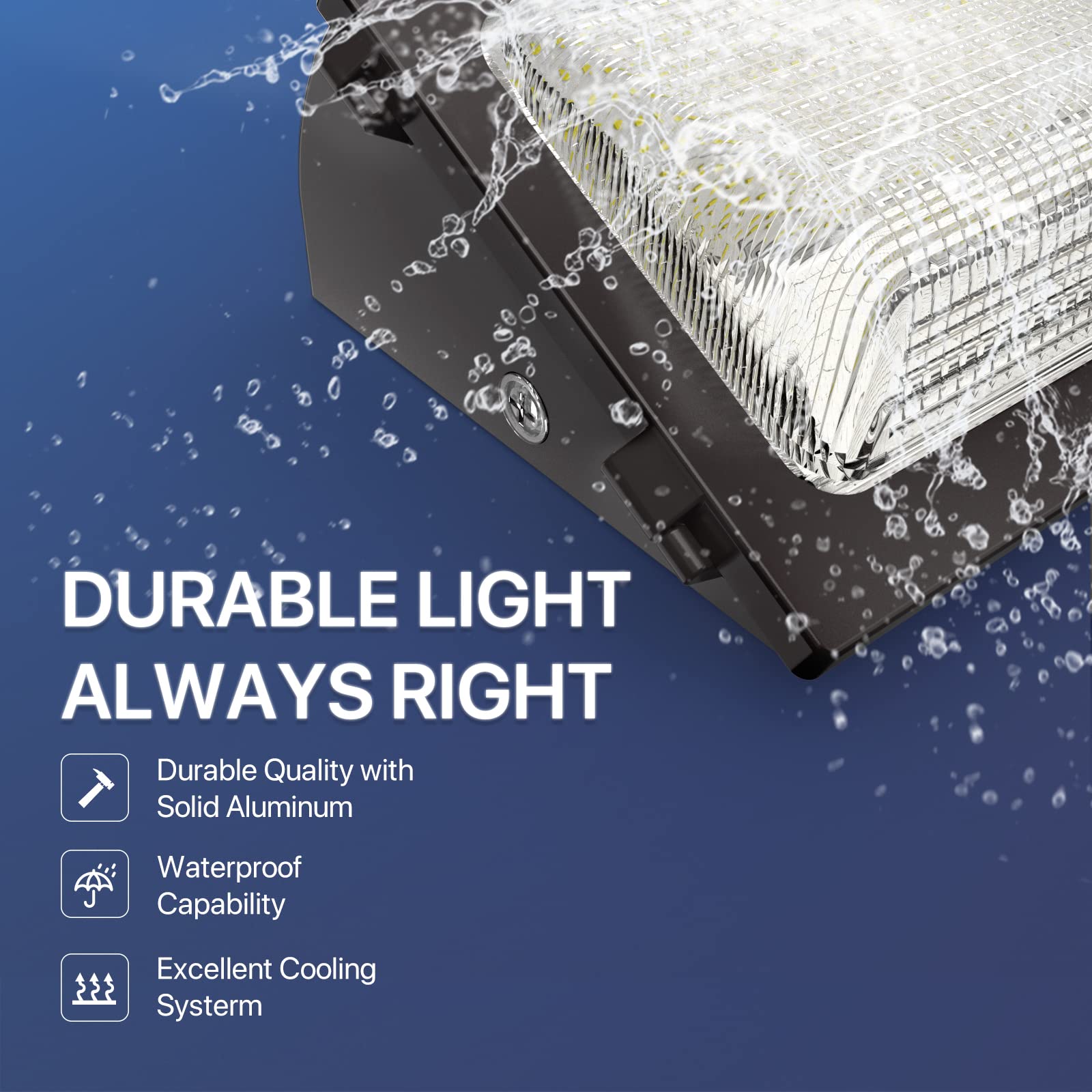 HYPERLITE LED Wall Pack Light 120W Aluminum Bronze with Dusk to Dawn Photocell, UL Listed for Outdoor Security