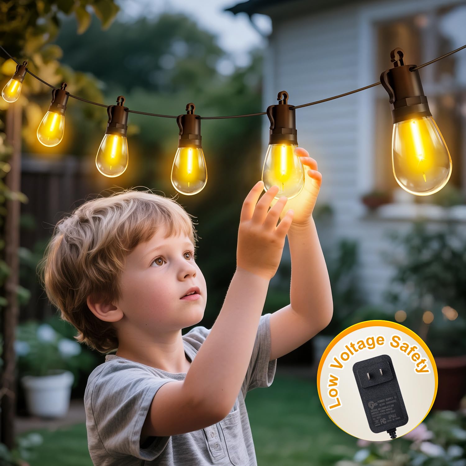 Tbosw Outdoor String Lights Patio Led Light Outside - 45M 43+2 S14 Led 150Ft Porch Lighting Ip65 Waterproof