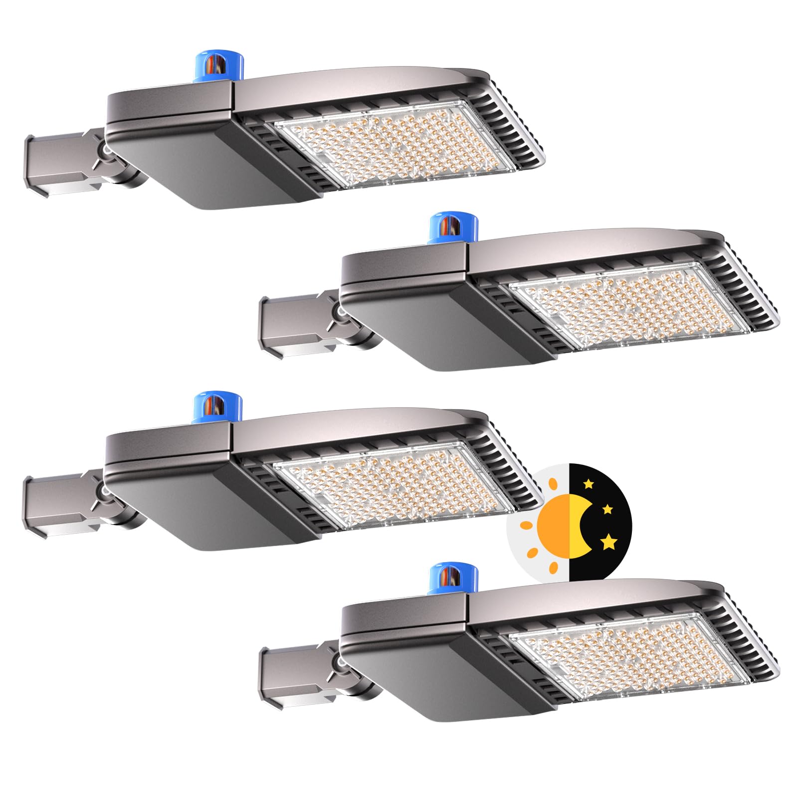 150W (168x1W LED) Parking Lot Lights 21000LM (150lm/W) LED Parking Lot Lights Outdoor Pole Mount with Smart Photocell ETL Street Light SlipFitter Mount for Yard/Driveway-4Pack 7Yrs Warranty